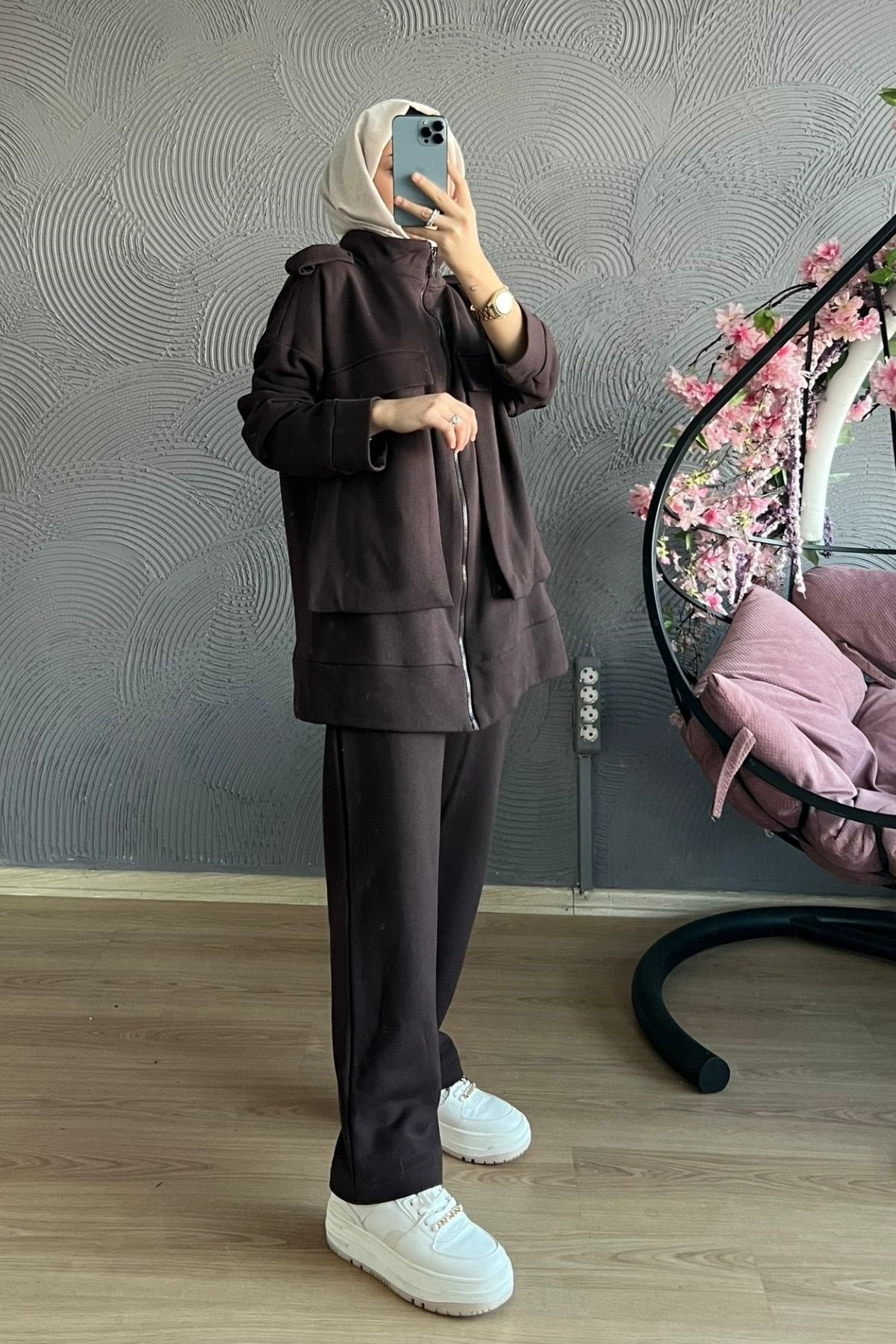 Büyük Cepli Takım-ACI KAHVE, Fiyatları Büyük Cepli Takım-EKRU – Haza Moda | Tesettür Giyim