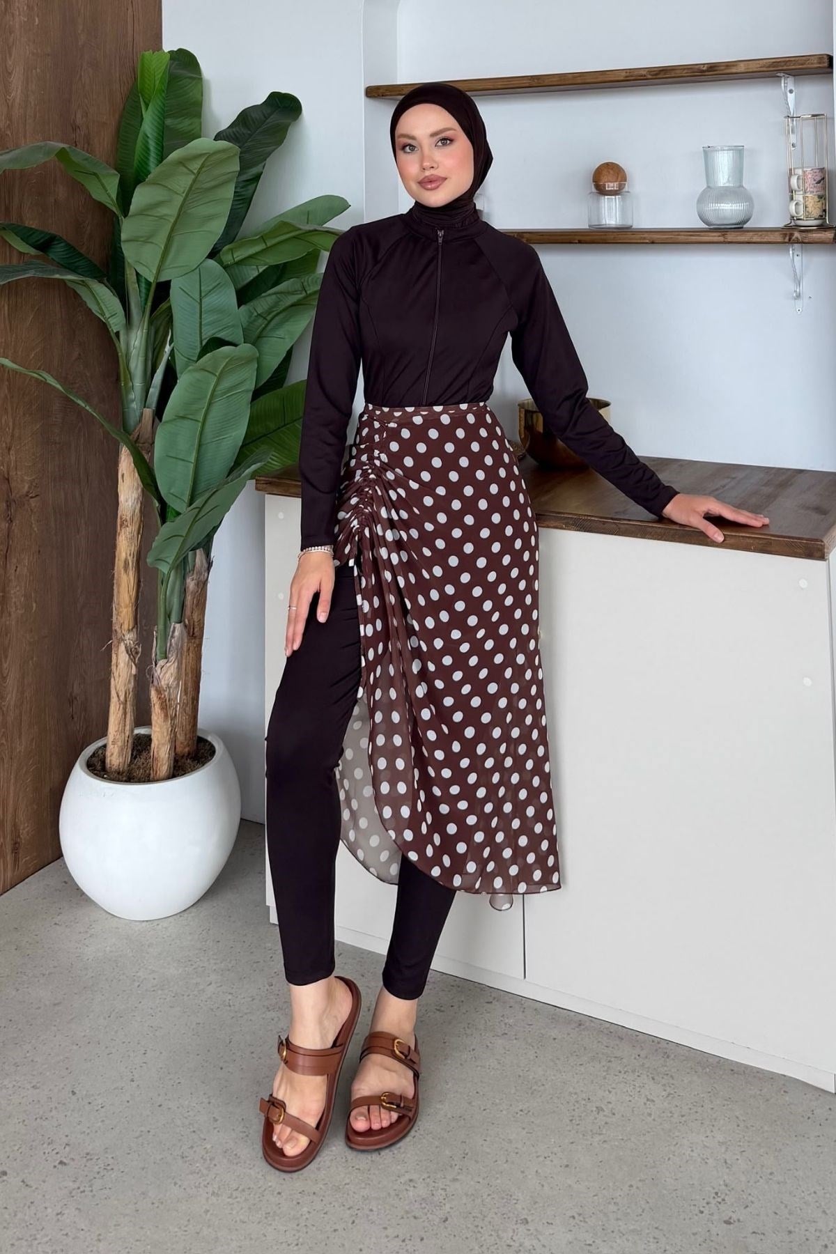 Büzgülü Üçlü Mayo Puantiyeli, Fiyatları Büzgülü Üçlü Mayo Puantiyeli| Haza Moda