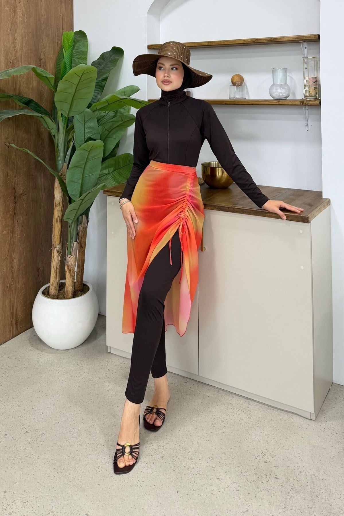 Büzgülü Üçlü Mayo Turuncu, Fiyatları Büzgülü Üçlü Mayo Turuncu| Haza Moda