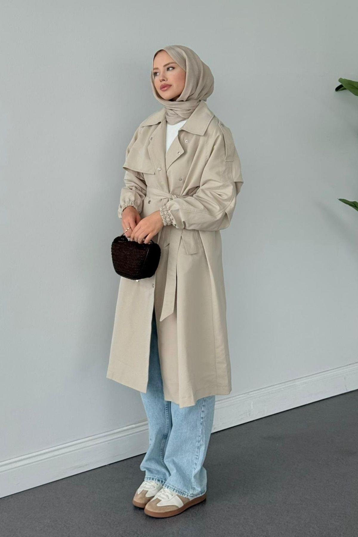 Bym Muadil Trençkot Bej, Fiyatları Bym Muadil Trençkot Bej- Haza Moda 