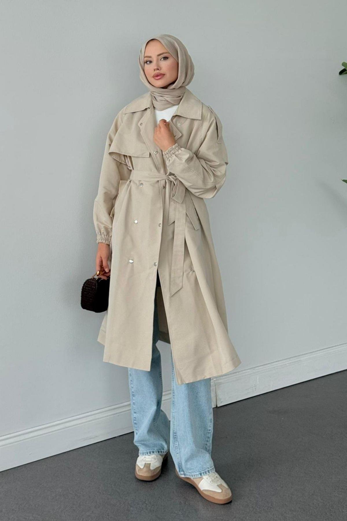 Bym Muadil Trençkot Bej, Fiyatları Bym Muadil Trençkot Bej- Haza Moda 