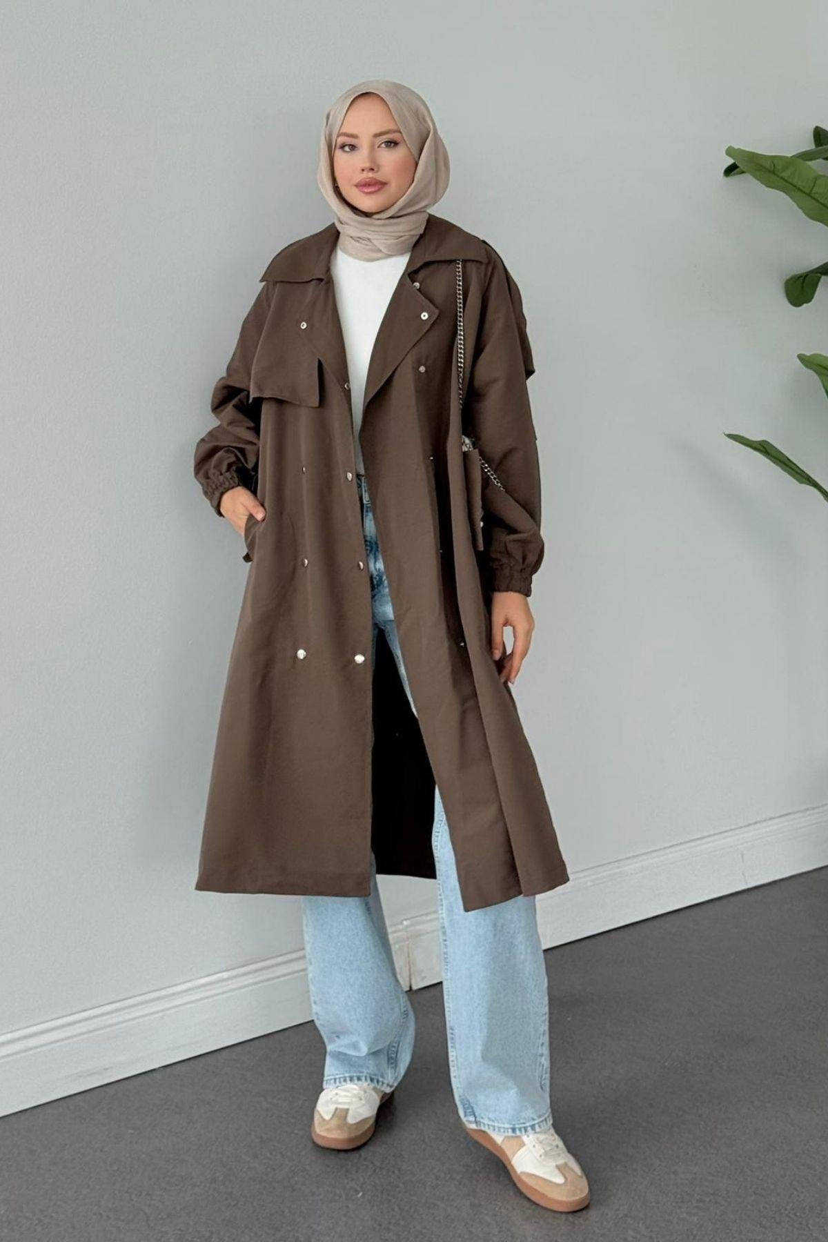 Bym Muadil Trençkot Haki, Fiyatları Bym Muadil Trençkot Haki- Haza Moda 