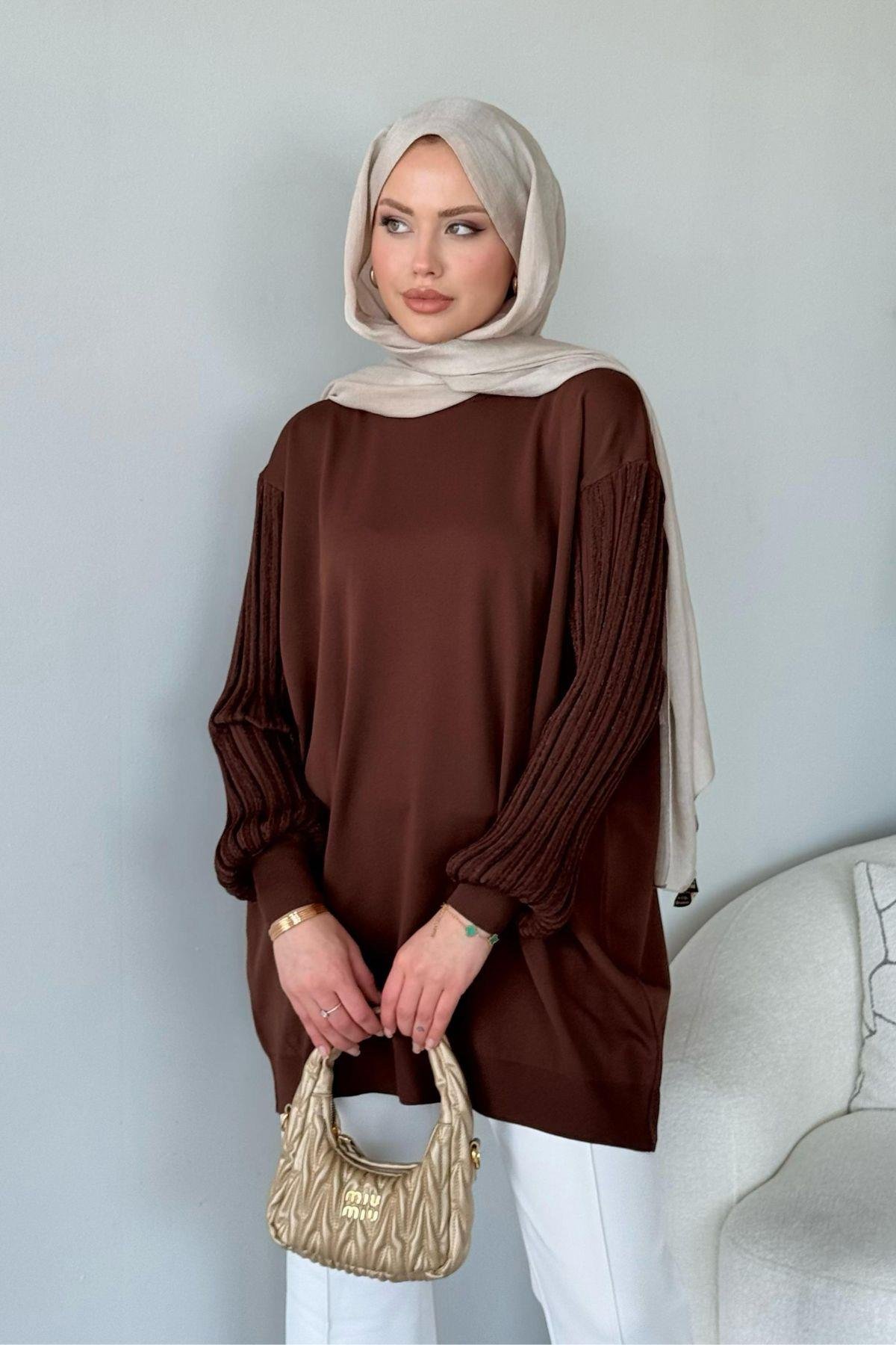 Cahide Merserize Tunik Acıkahve, Fiyatları 