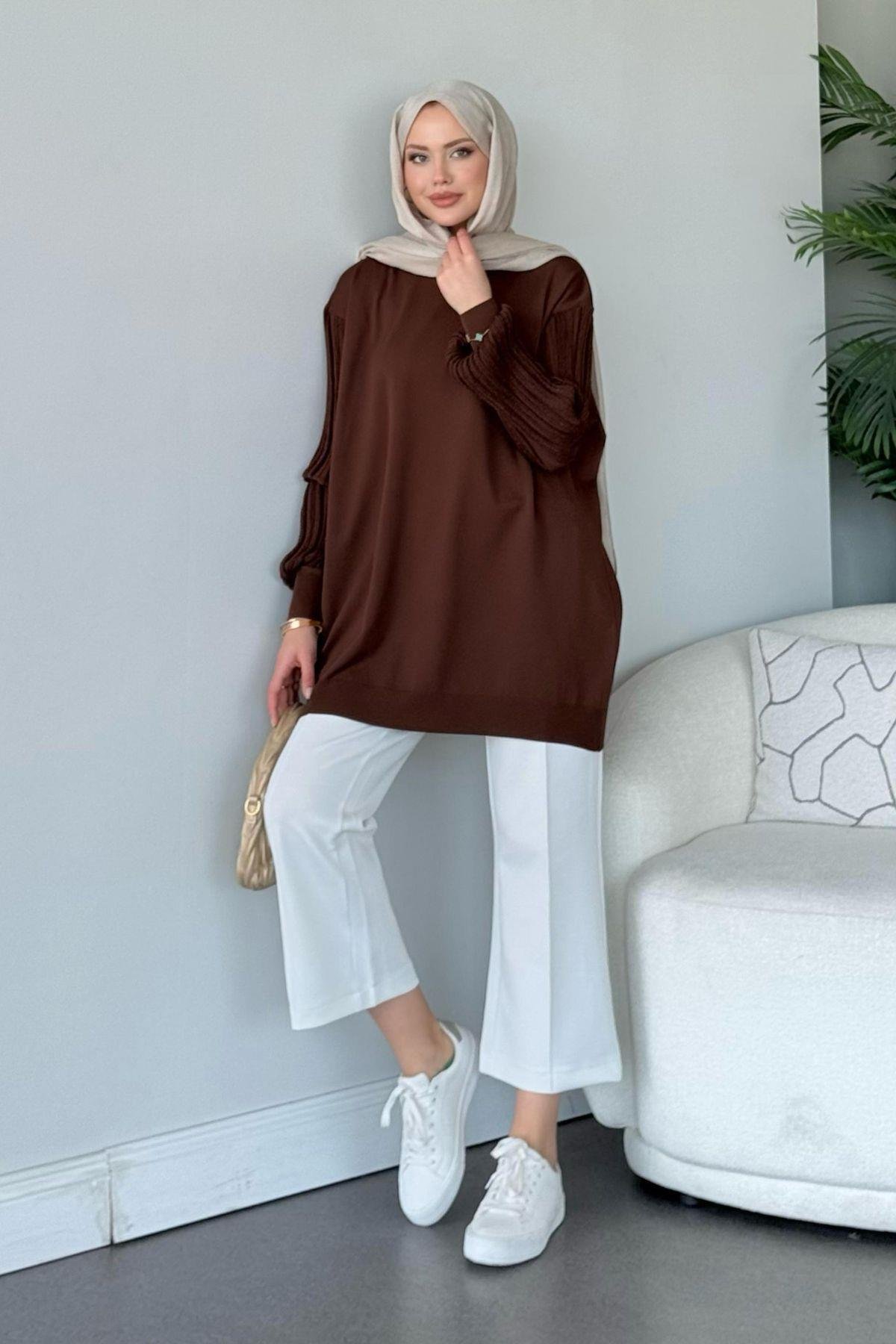 Cahide Merserize Tunik Acıkahve, Fiyatları 