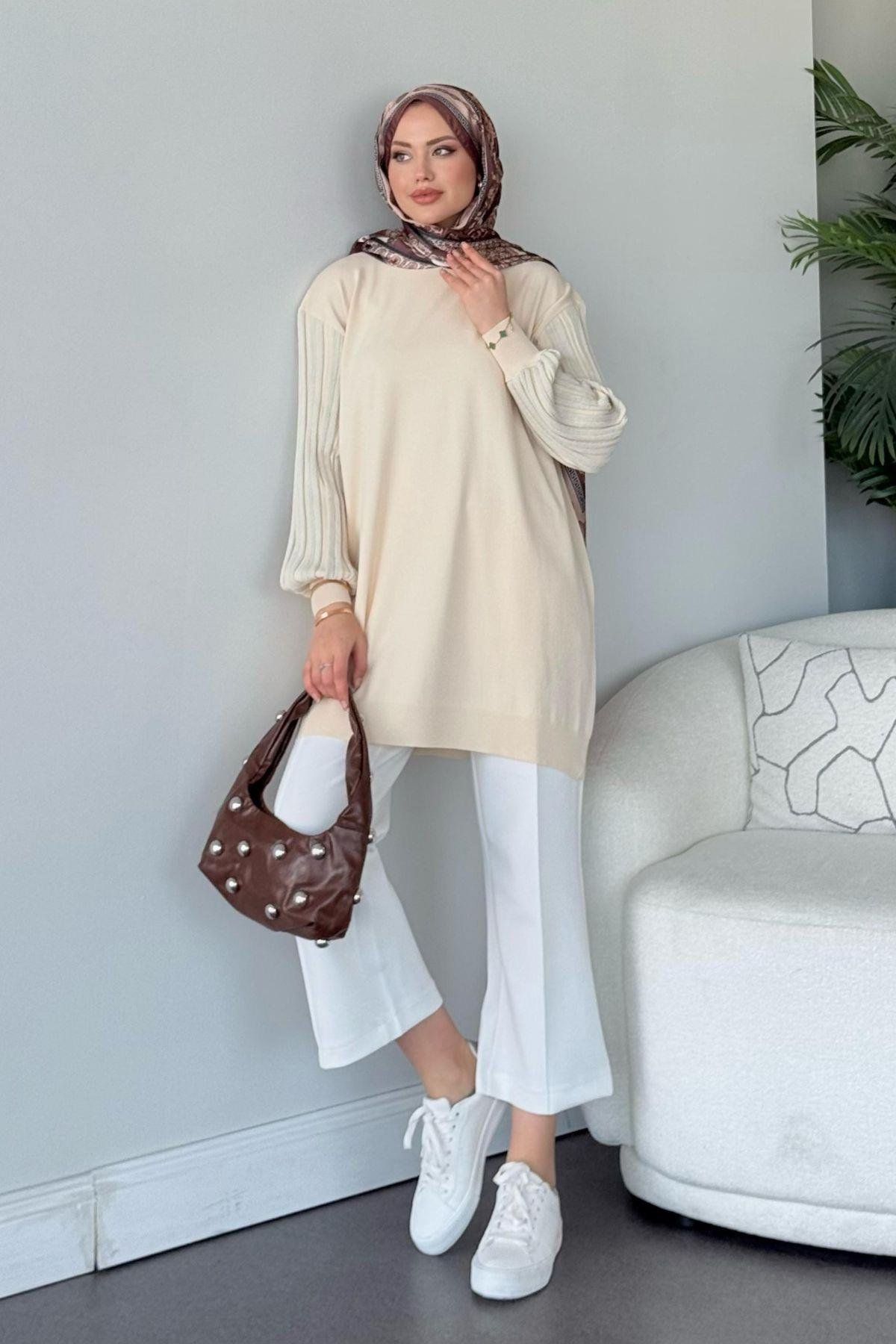 Cahide Merserize Tunik Bej, Fiyatları 