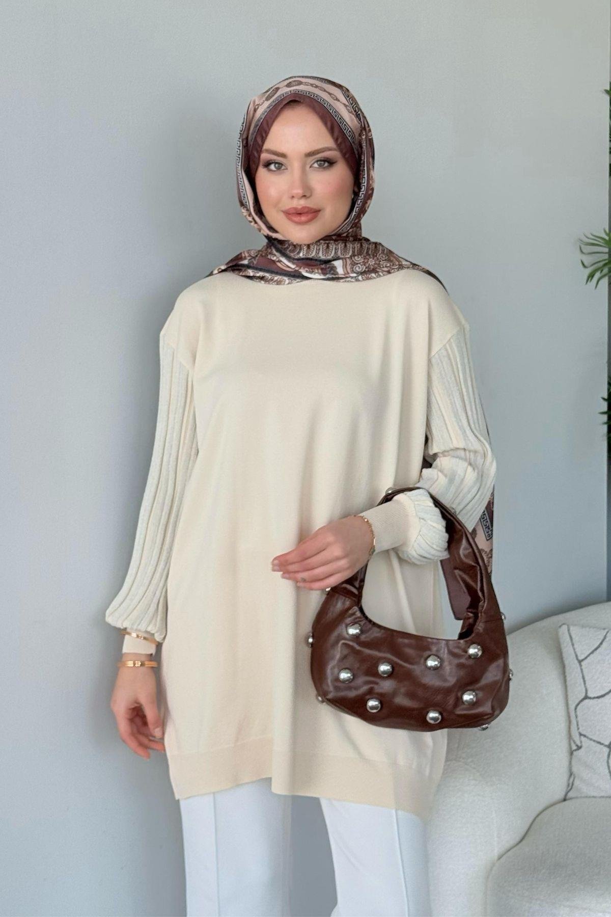 Cahide Merserize Tunik Bej, Fiyatları 