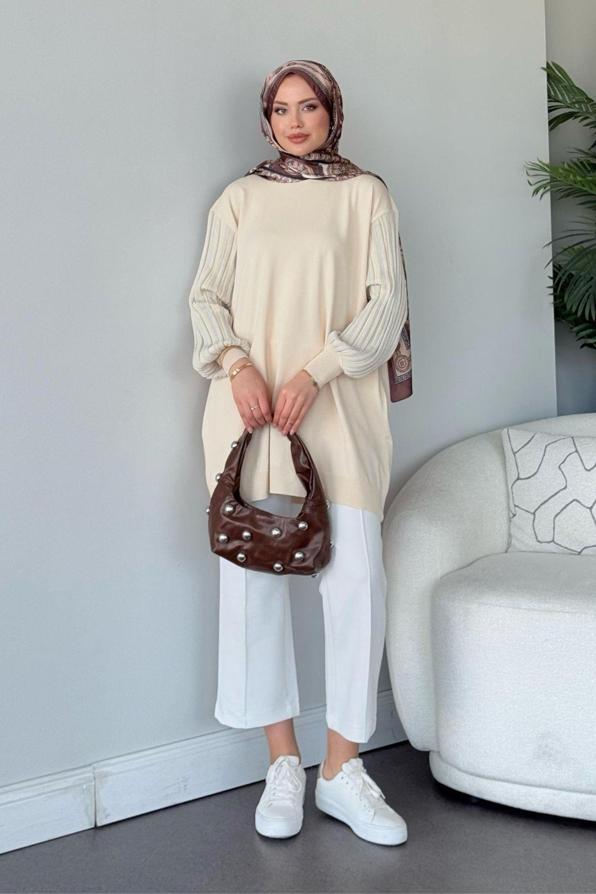 Cahide Merserize Tunik Bej, Fiyatları 