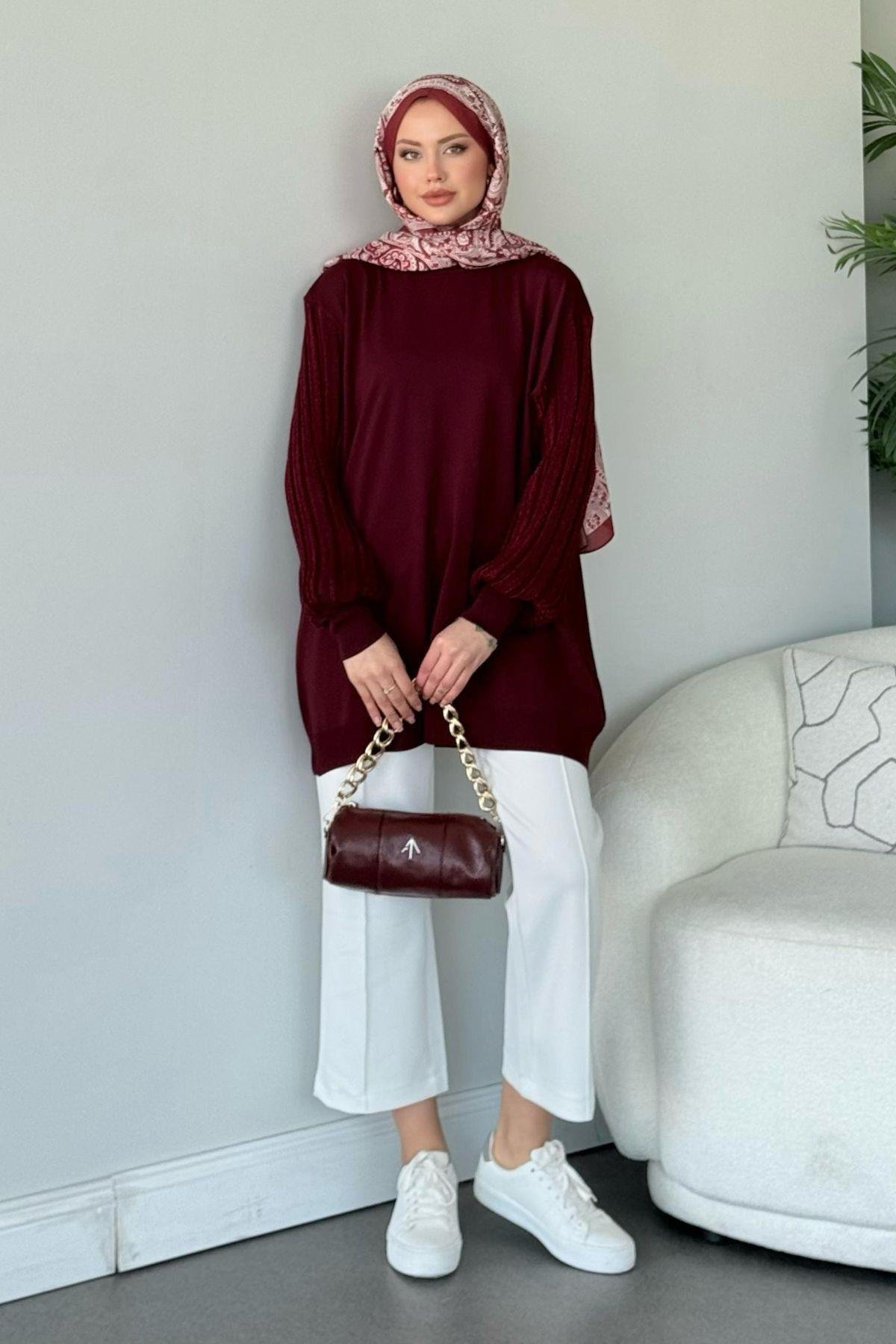 Cahide Merserize Tunik Bordo, Fiyatları 