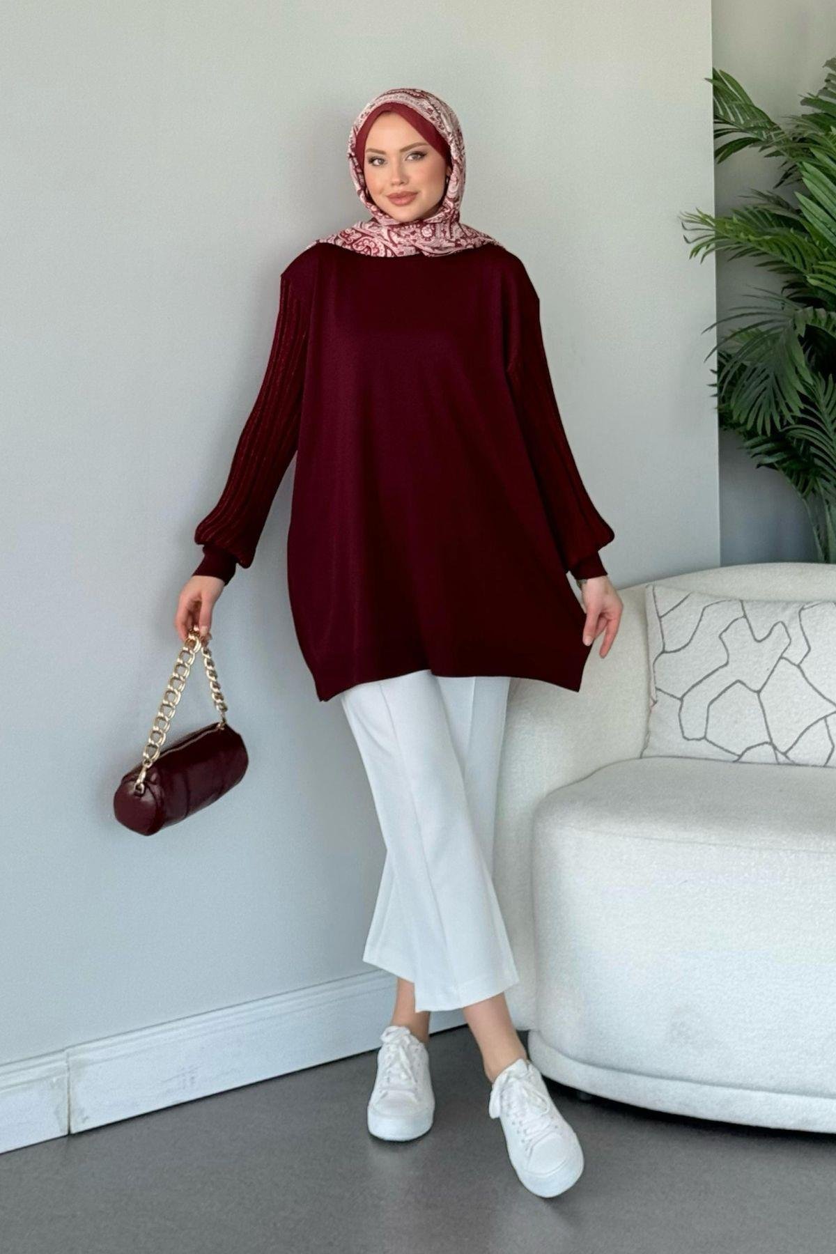 Cahide Merserize Tunik Bordo, Fiyatları 