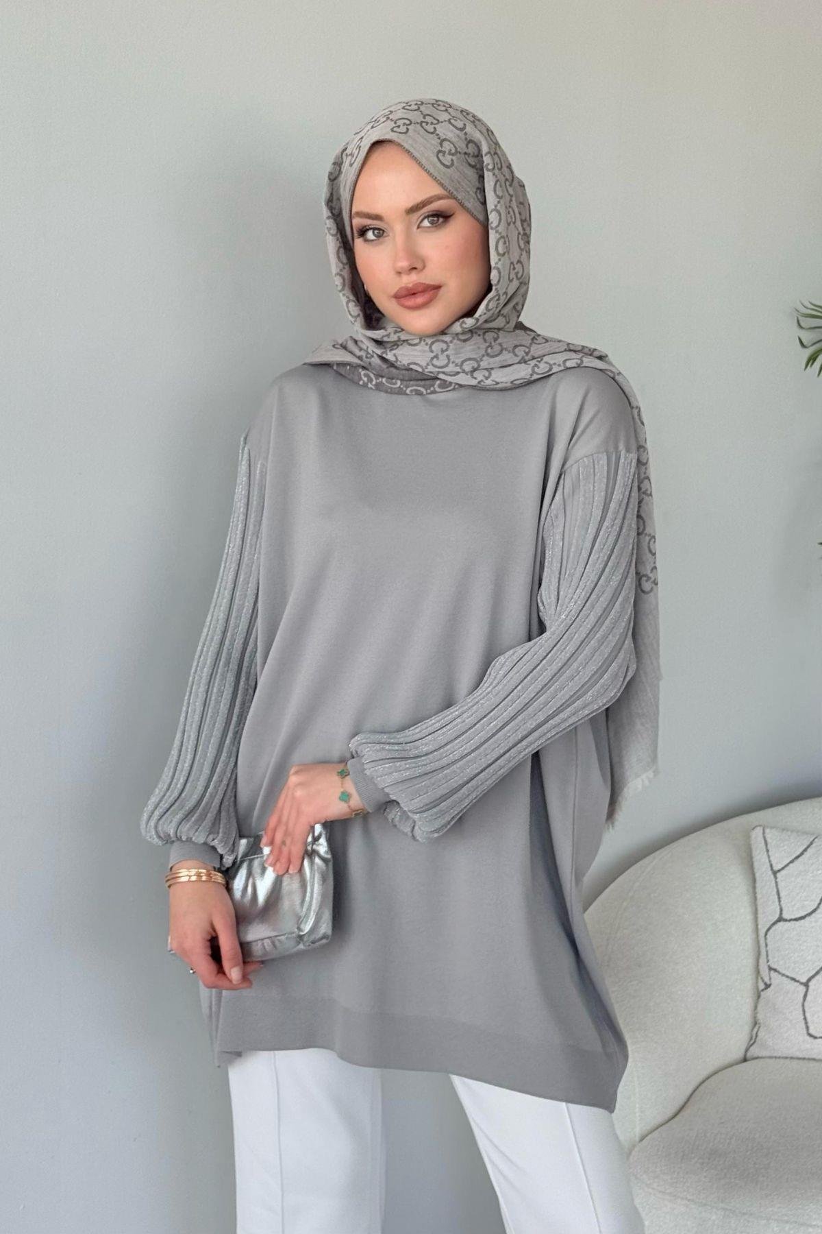 Cahide Merserize Tunik Gri, Fiyatları 