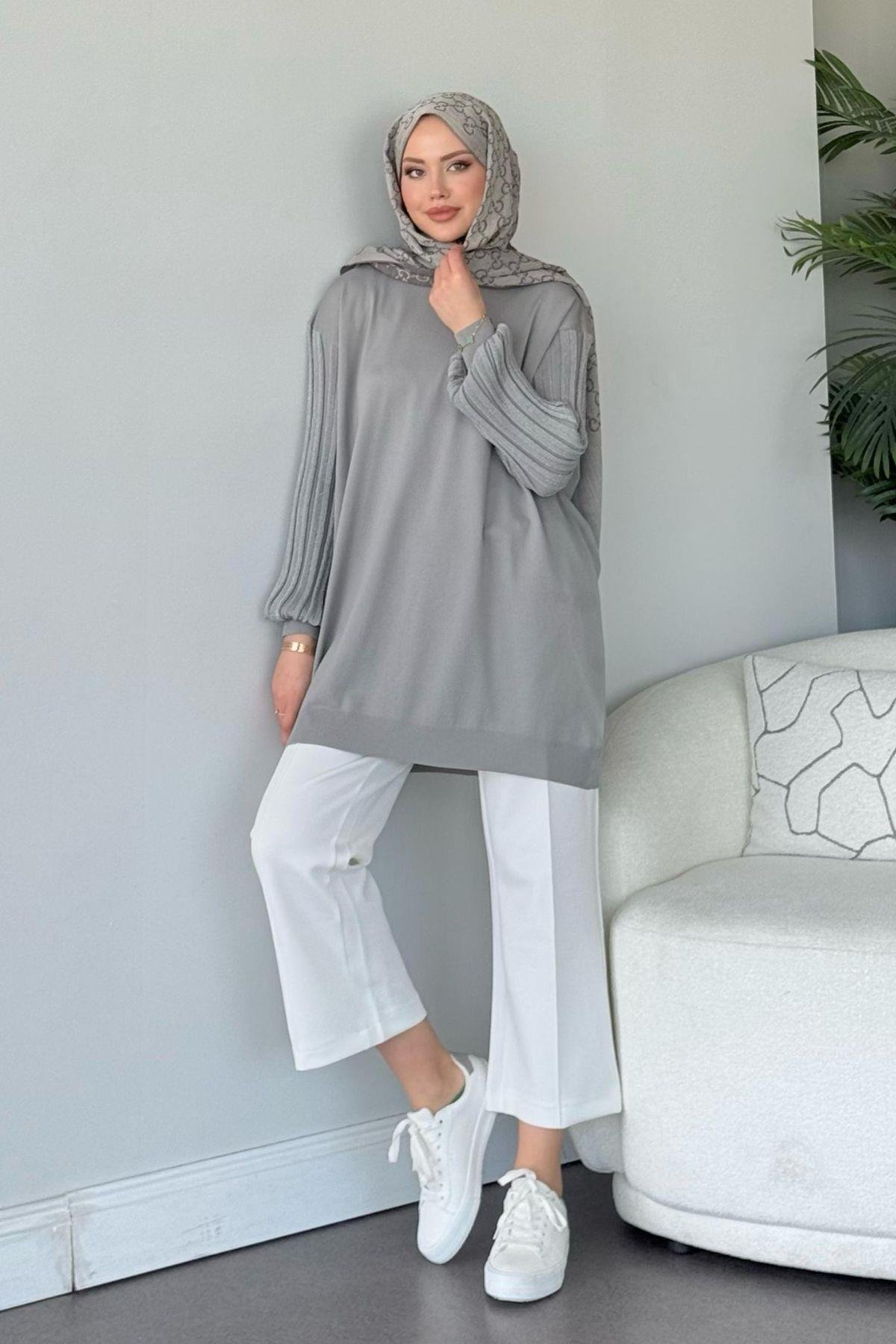 Cahide Merserize Tunik Gri, Fiyatları 