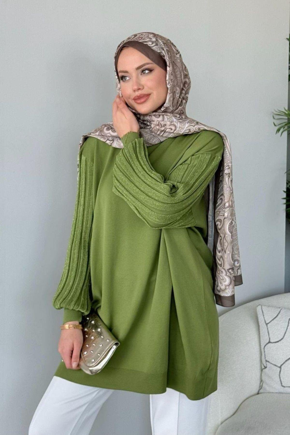 Cahide Merserize Tunik Yağyeşili, Fiyatları 