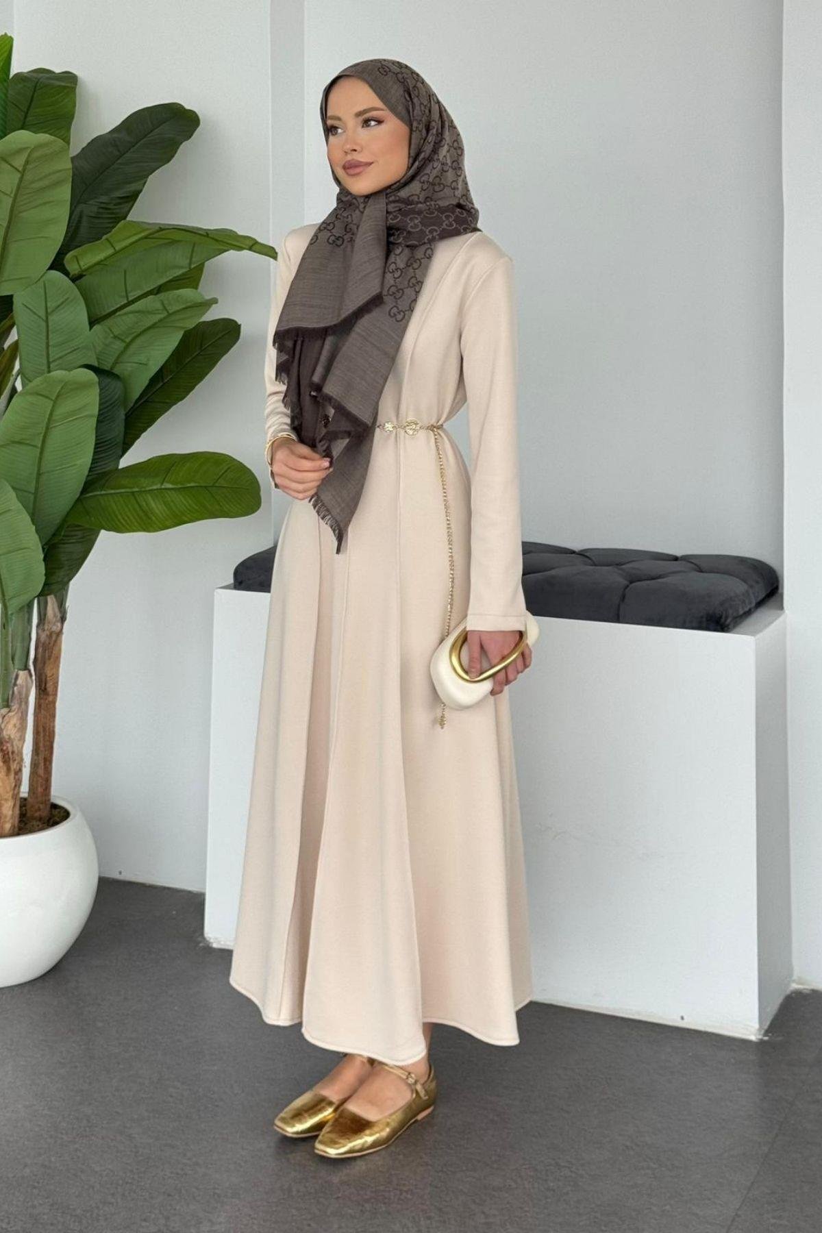 Carina Scuba Elbise Bej, Fiyatları 