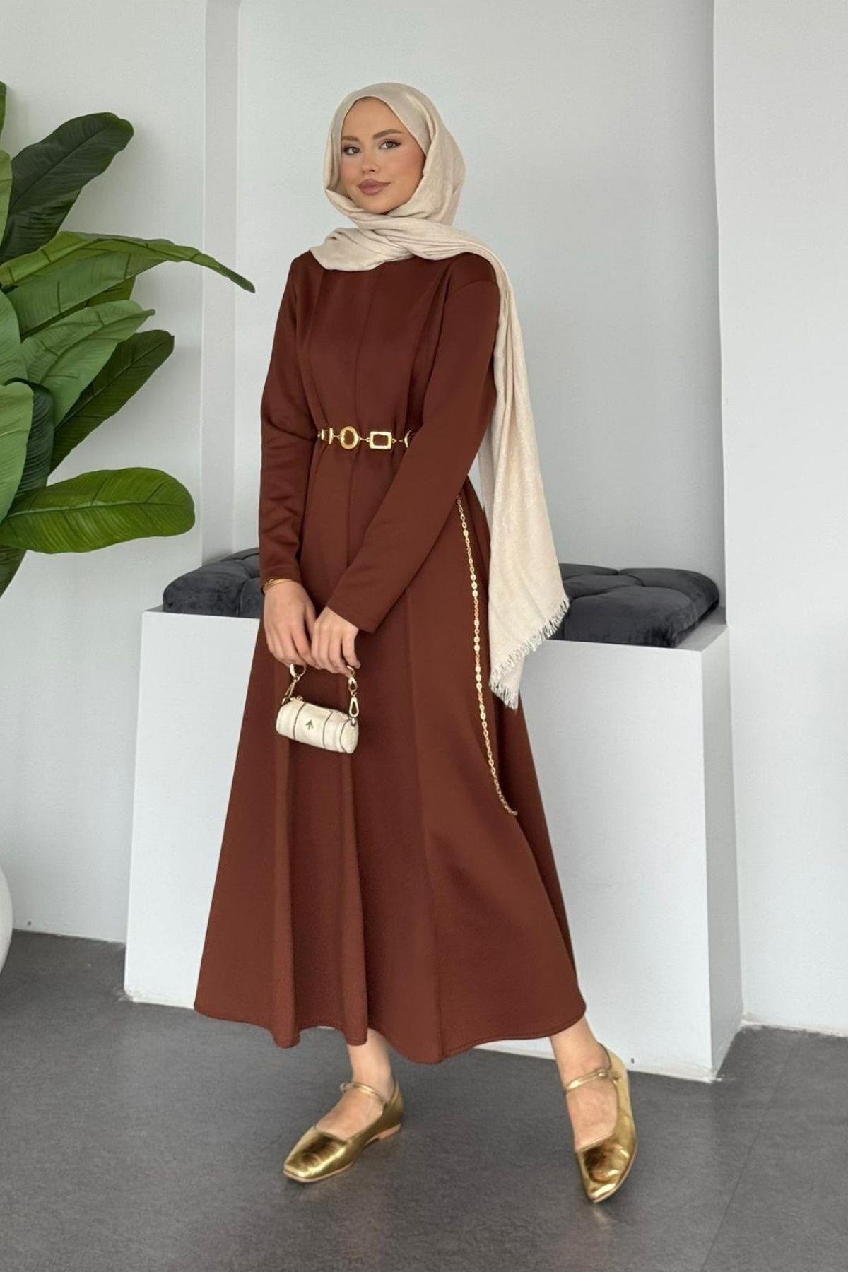 Carina Scuba Elbise Kahve, Fiyatları 