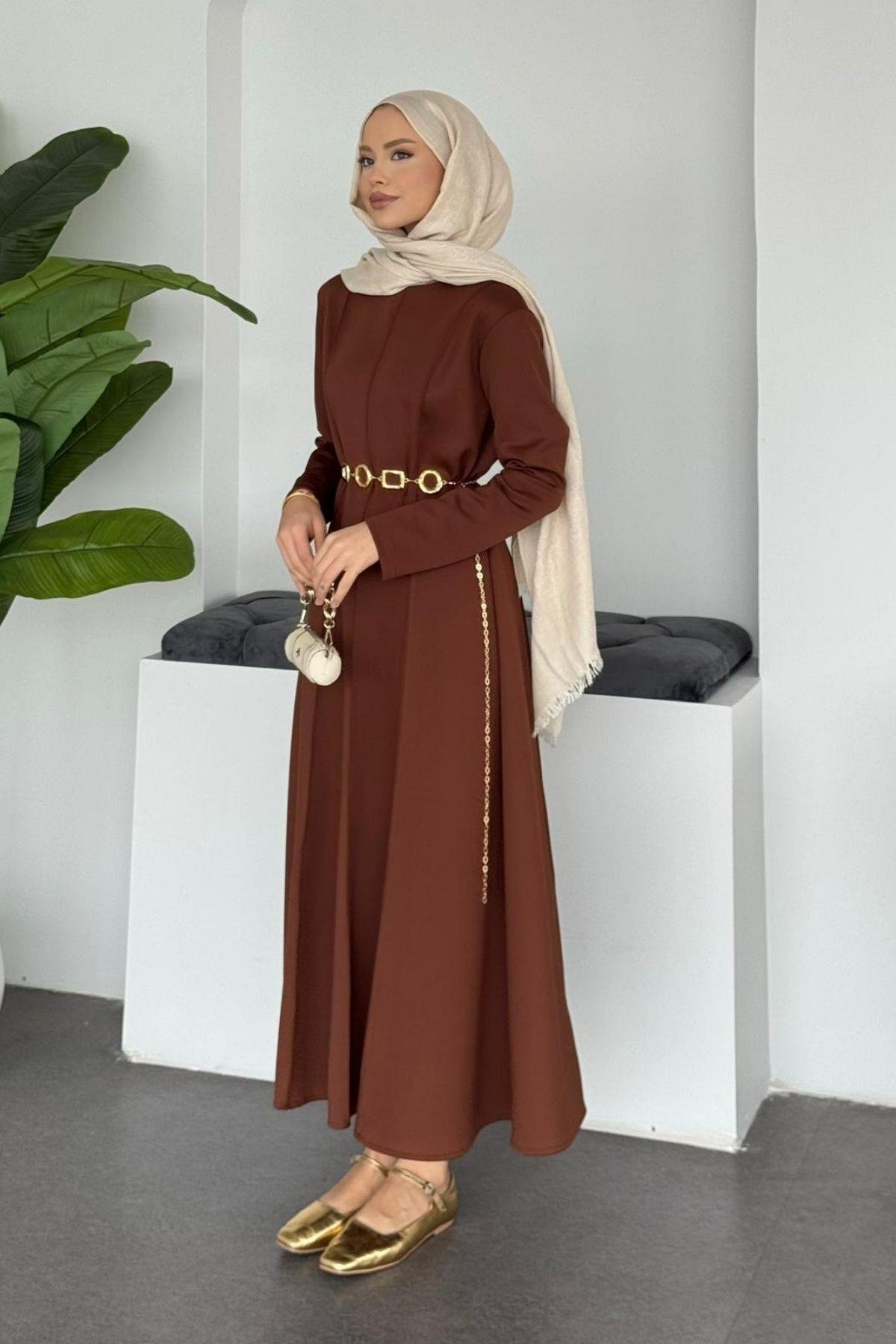 Carina Scuba Elbise Kahve, Fiyatları 