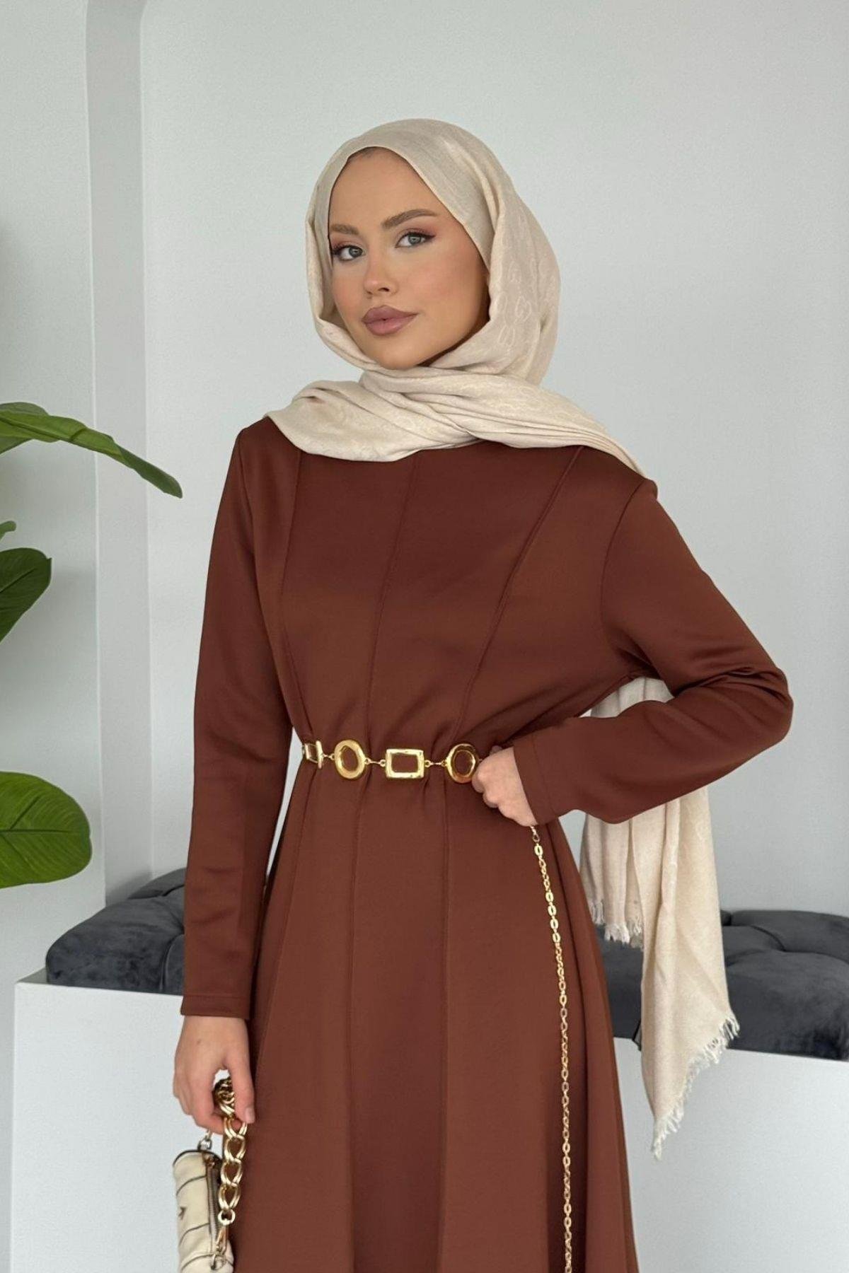 Carina Scuba Elbise Kahve, Fiyatları 