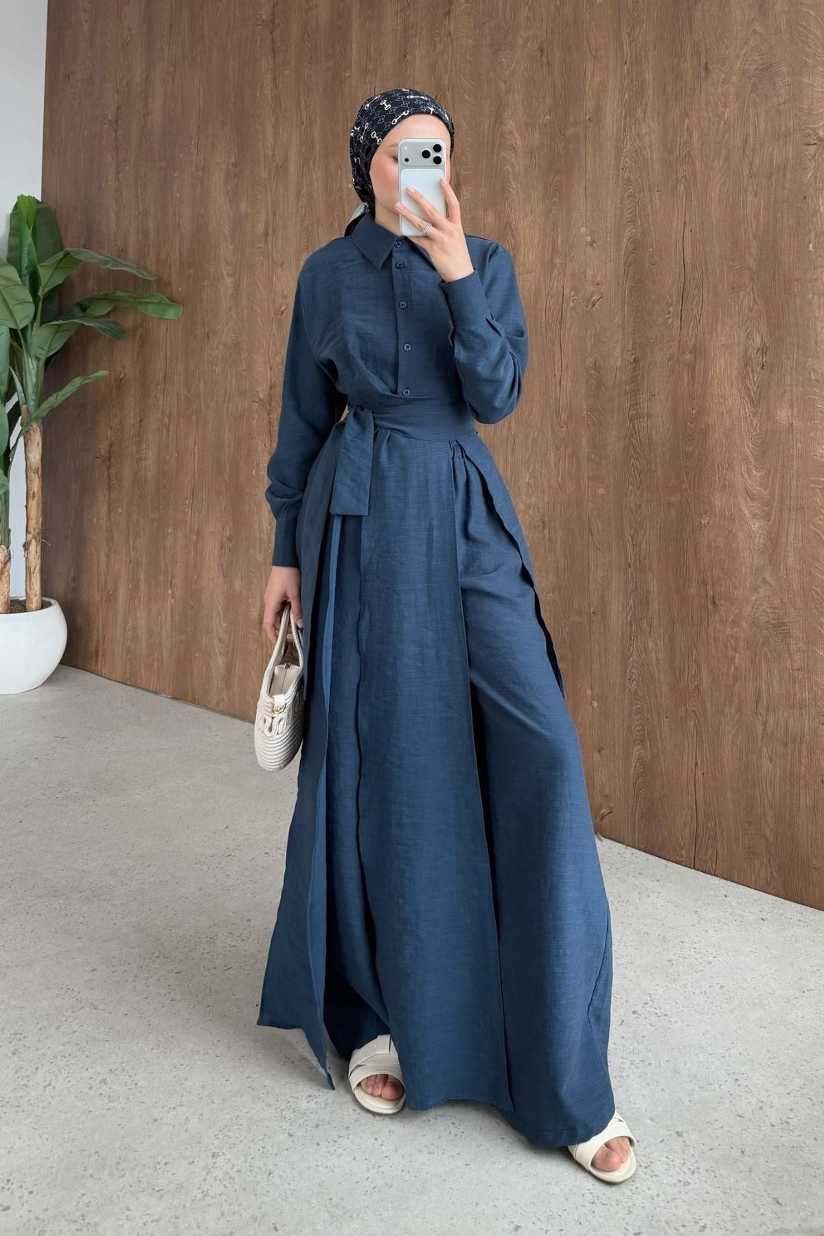 Celine Yırtmaçlı Pantolonlu Takım Lacivert, Fiyatları 