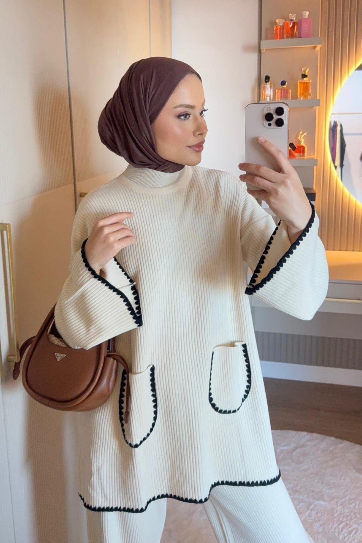 Cep Örgülü Fitilli Takım Ekru, Fiyatları 