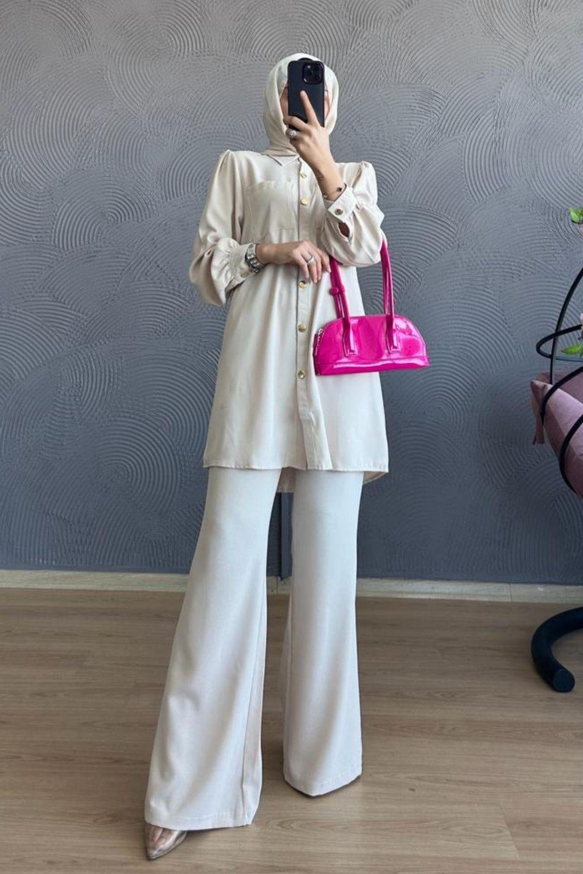 Cepli Düğmeli Takım Bej, Fiyatları 