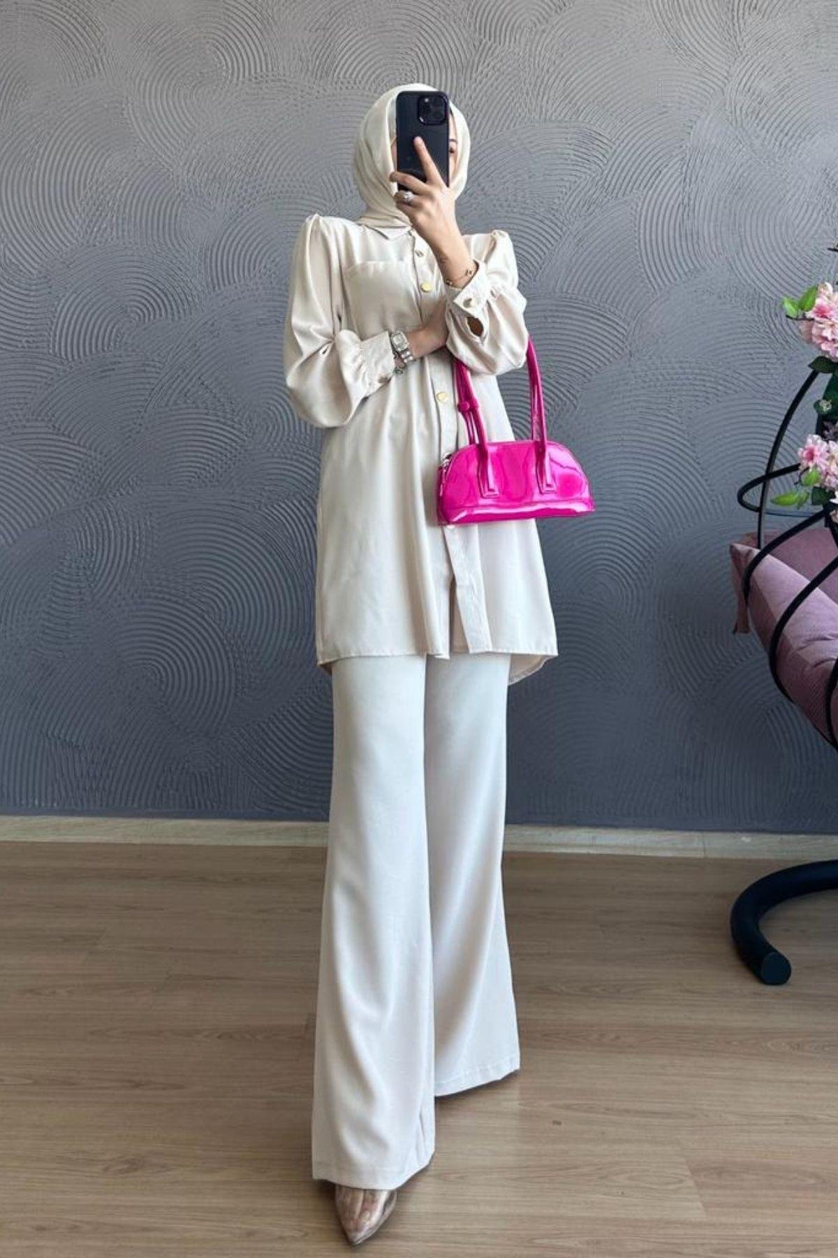 Cepli Düğmeli Takım Bej, Fiyatları 