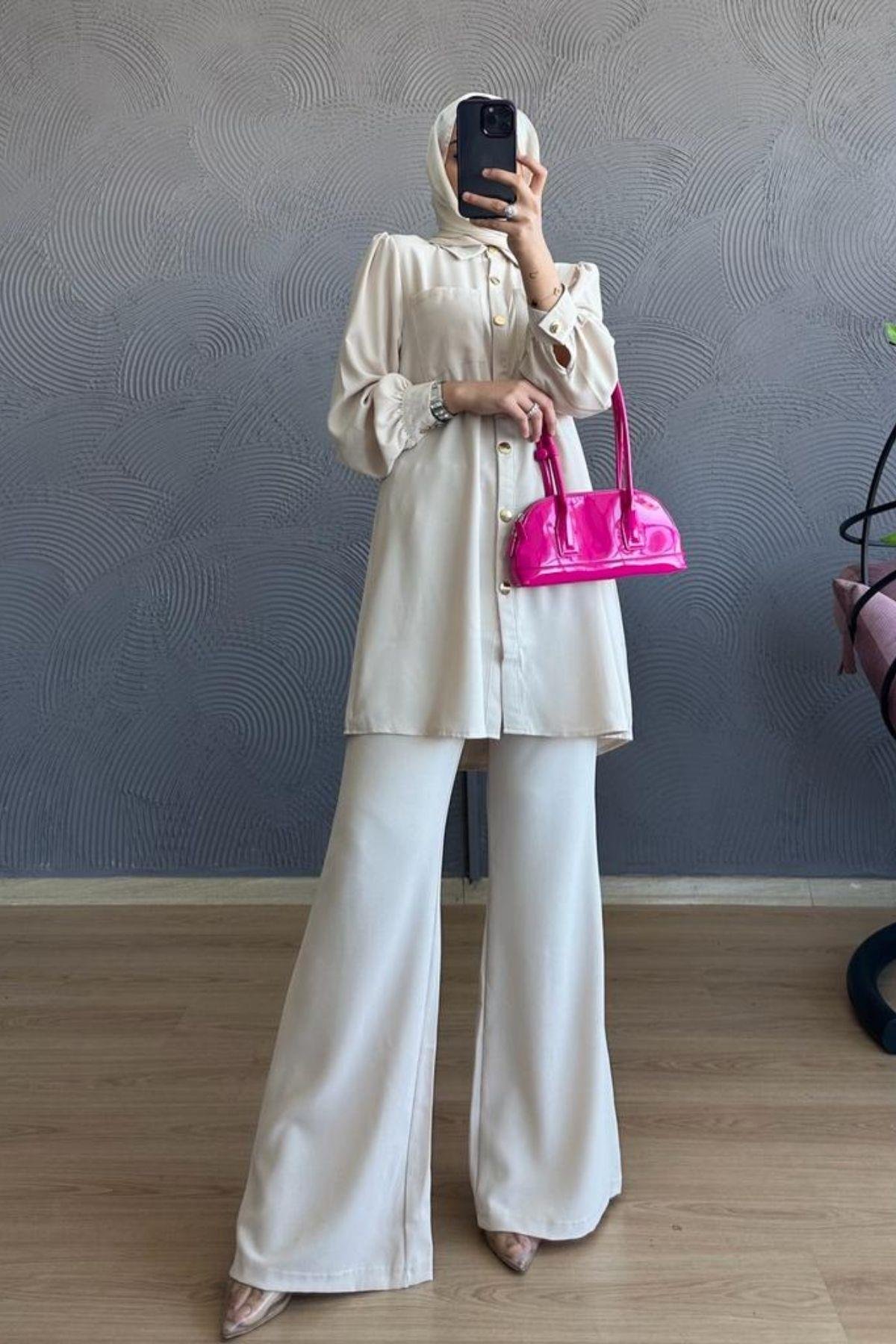 Cepli Düğmeli Takım Bej, Fiyatları 