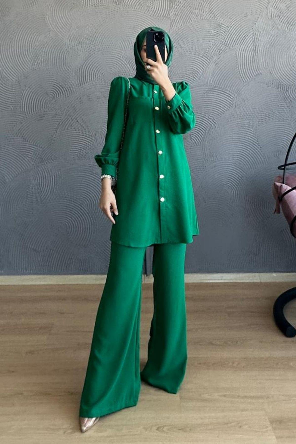 Cepli Düğmeli Takım Yeşil, Fiyatları 