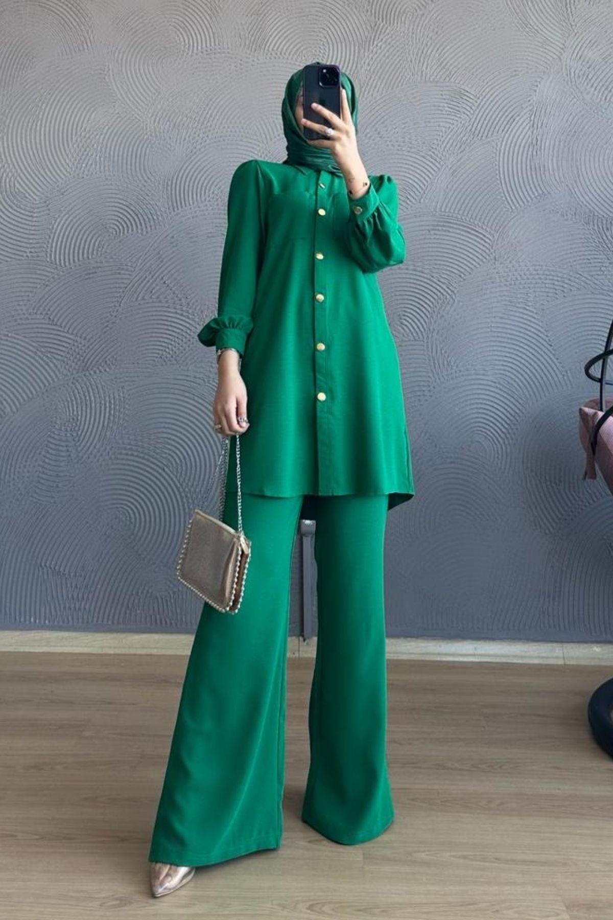 Cepli Düğmeli Takım Yeşil, Fiyatları 
