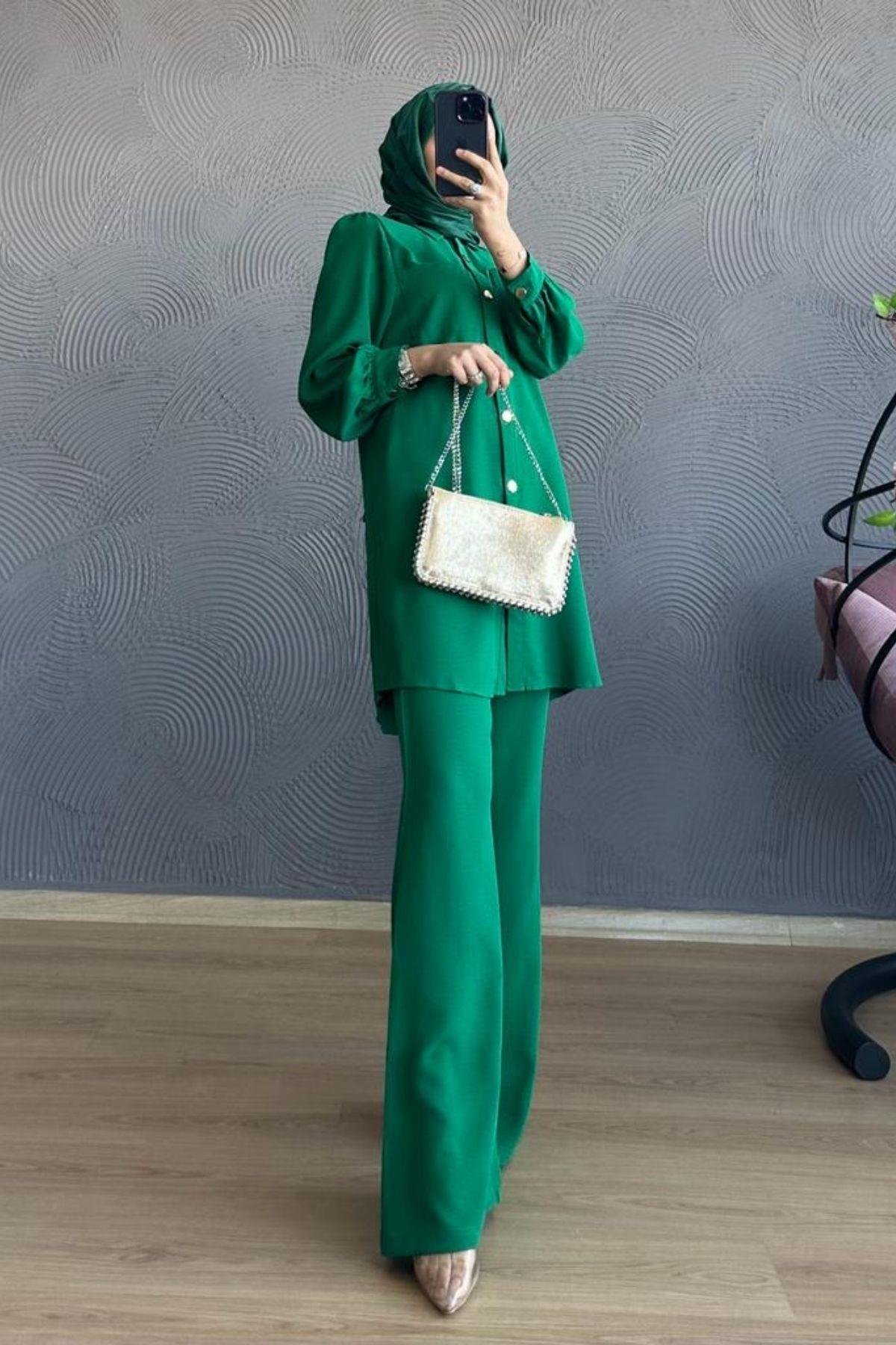 Cepli Düğmeli Takım Yeşil, Fiyatları 