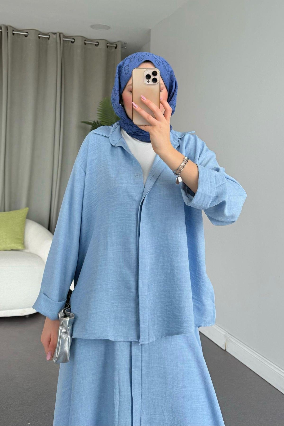 Cepsiz Liya Takım Bebemavi, Fiyatları Haza Moda | Tesettür Giyim | Cepsiz Liya Takım Bebemavi