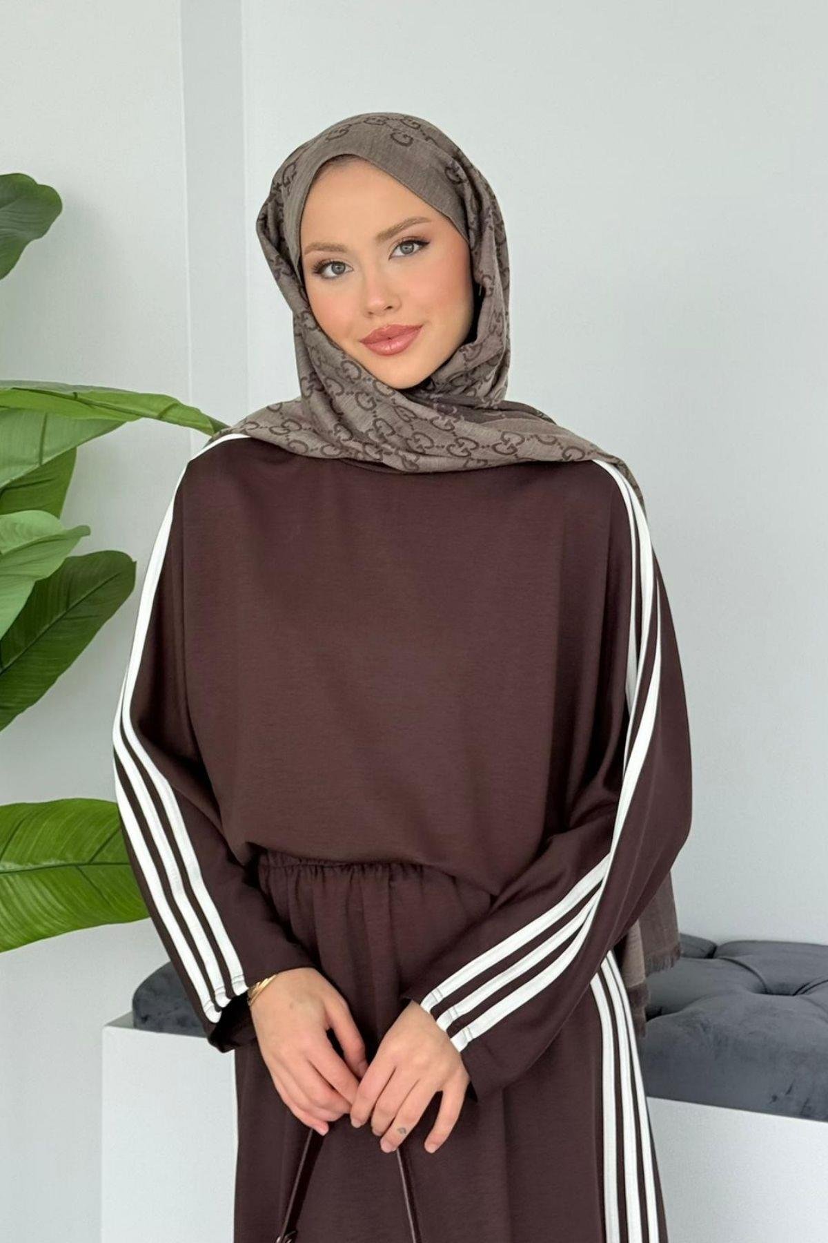 Charm Şeritli Etekli Takım Kahve, Fiyatları 