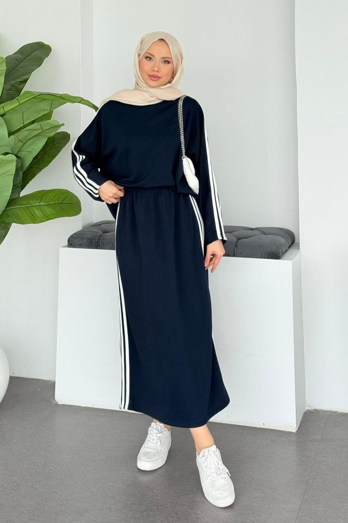 Charm Şeritli Etekli Takım Lacivert, Fiyatları 