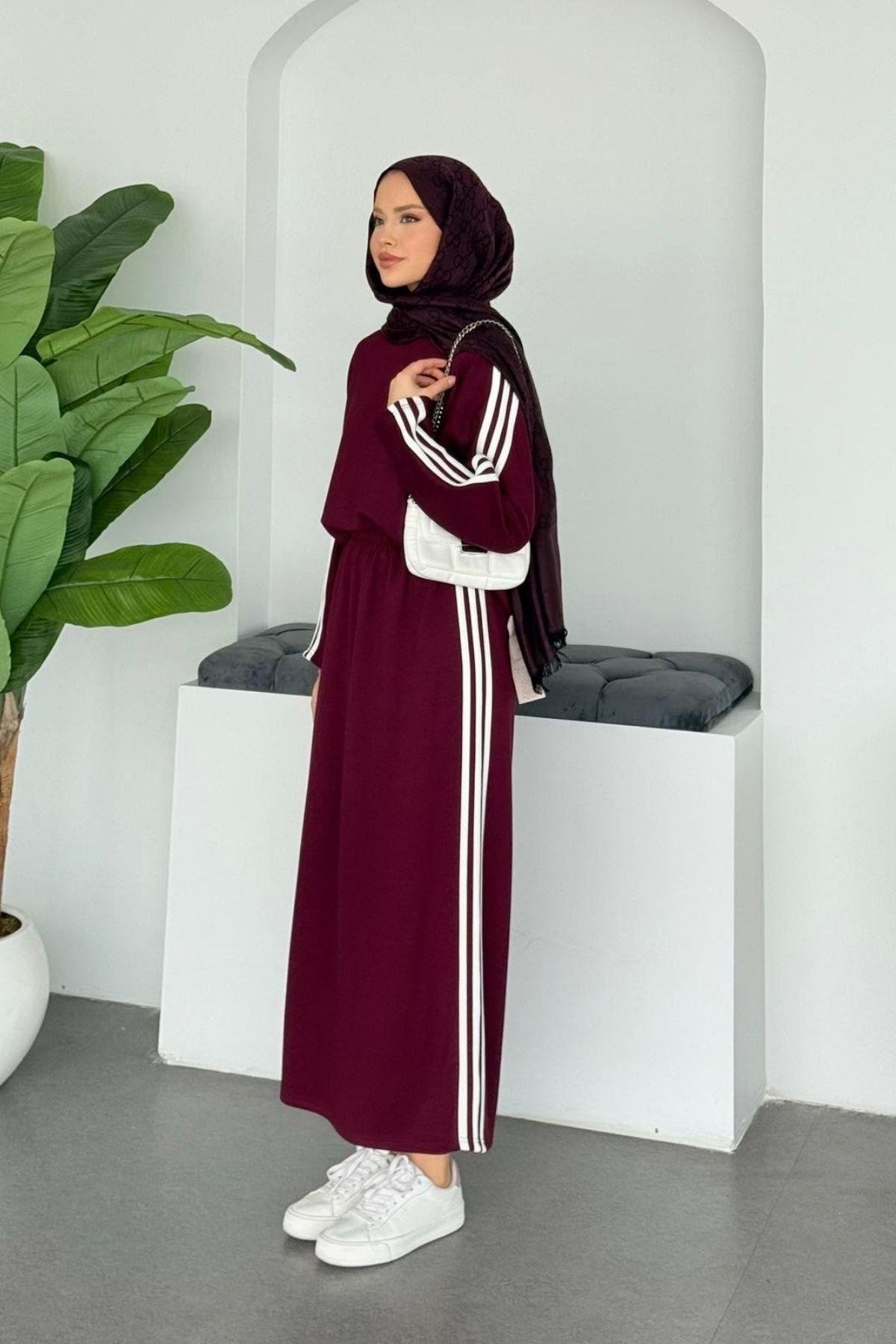 Charm Şeritli Etekli Takım Mürdüm, Fiyatları 