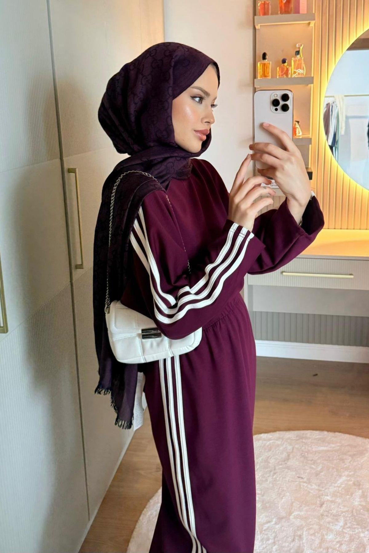 Charm Şeritli Etekli Takım Mürdüm, Fiyatları 