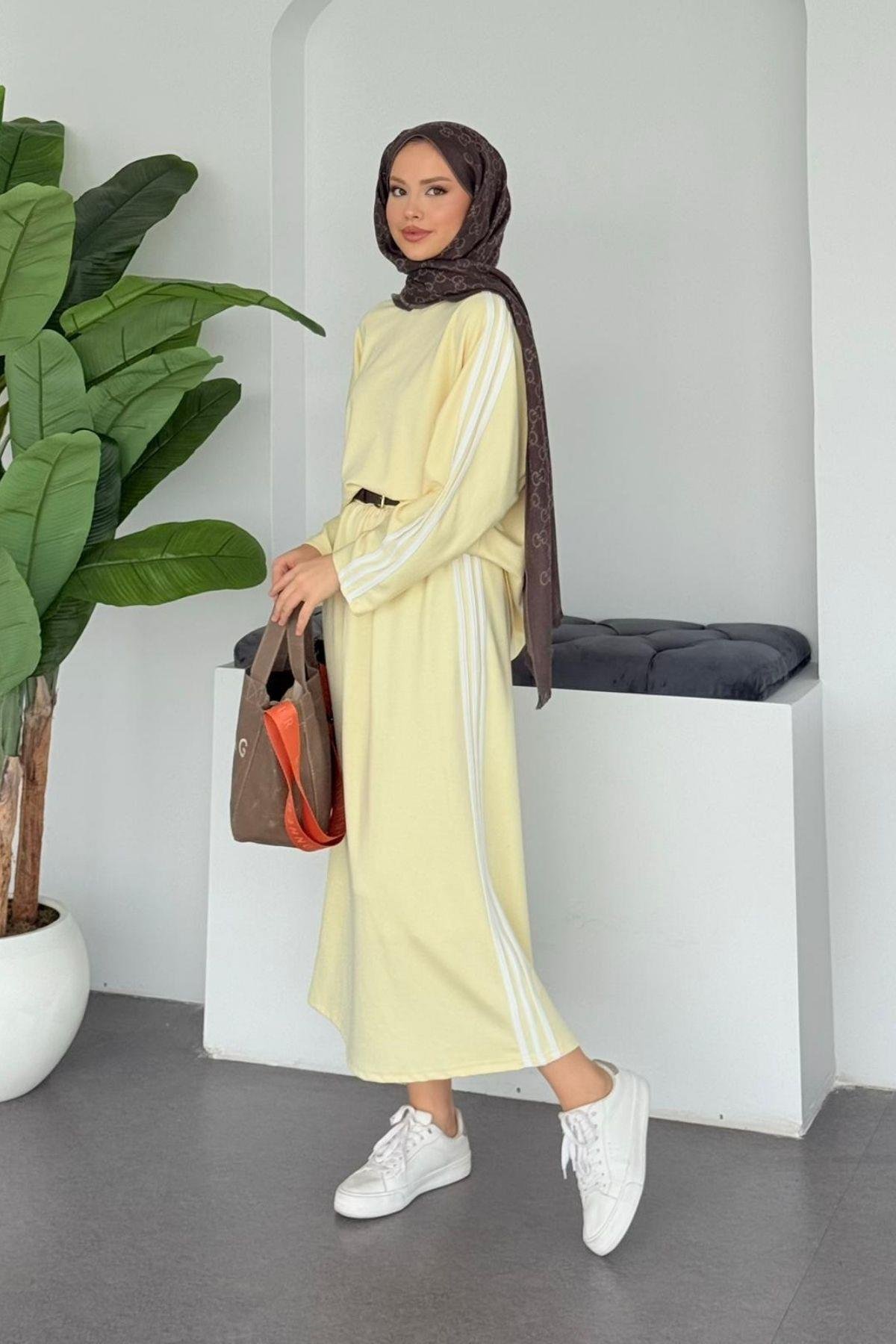 Charm Şeritli Etekli Takım Sarı, Fiyatları 