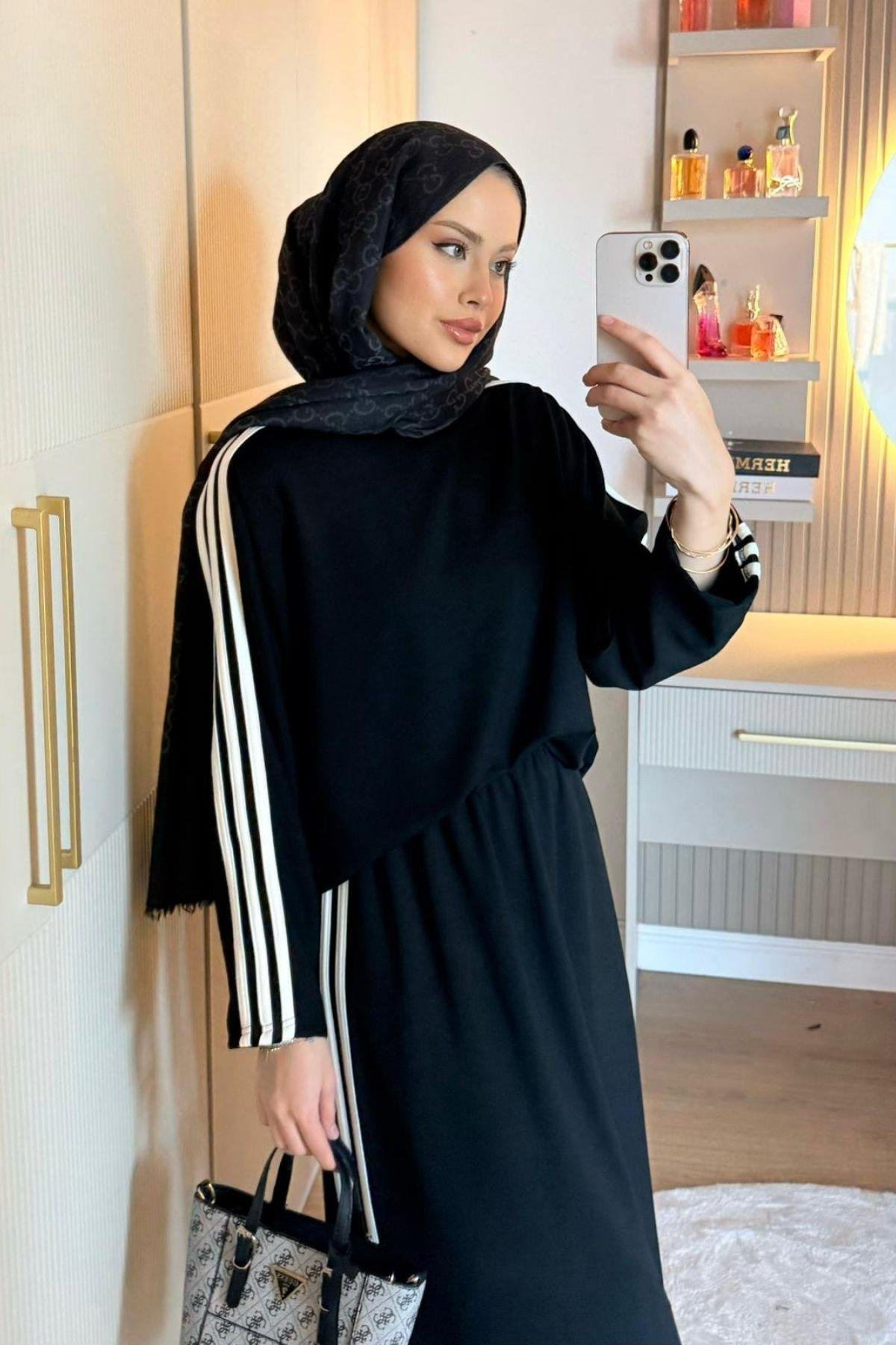 Charm Şeritli Etekli Takım Siyah, Fiyatları 