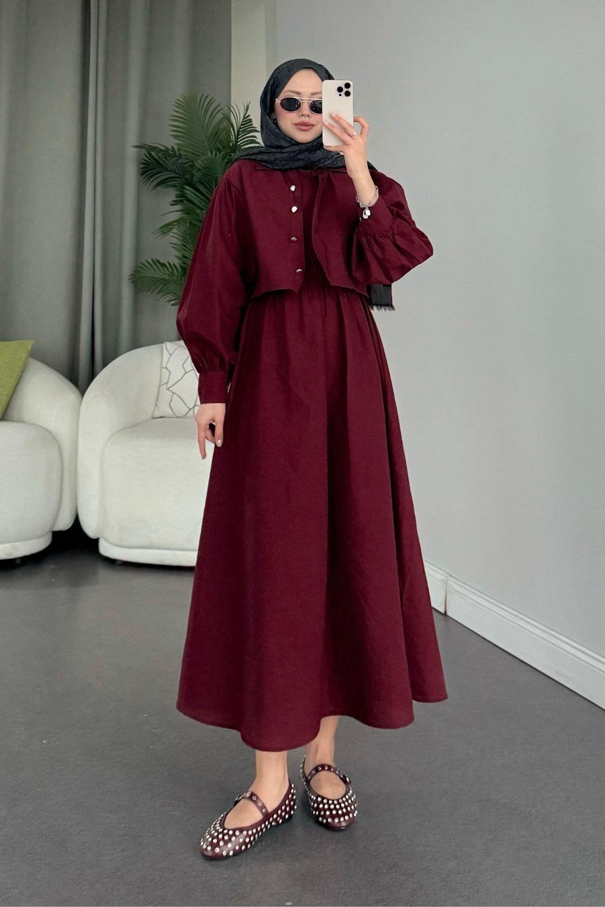 Çiçek Elbise Bordo, Fiyatları 