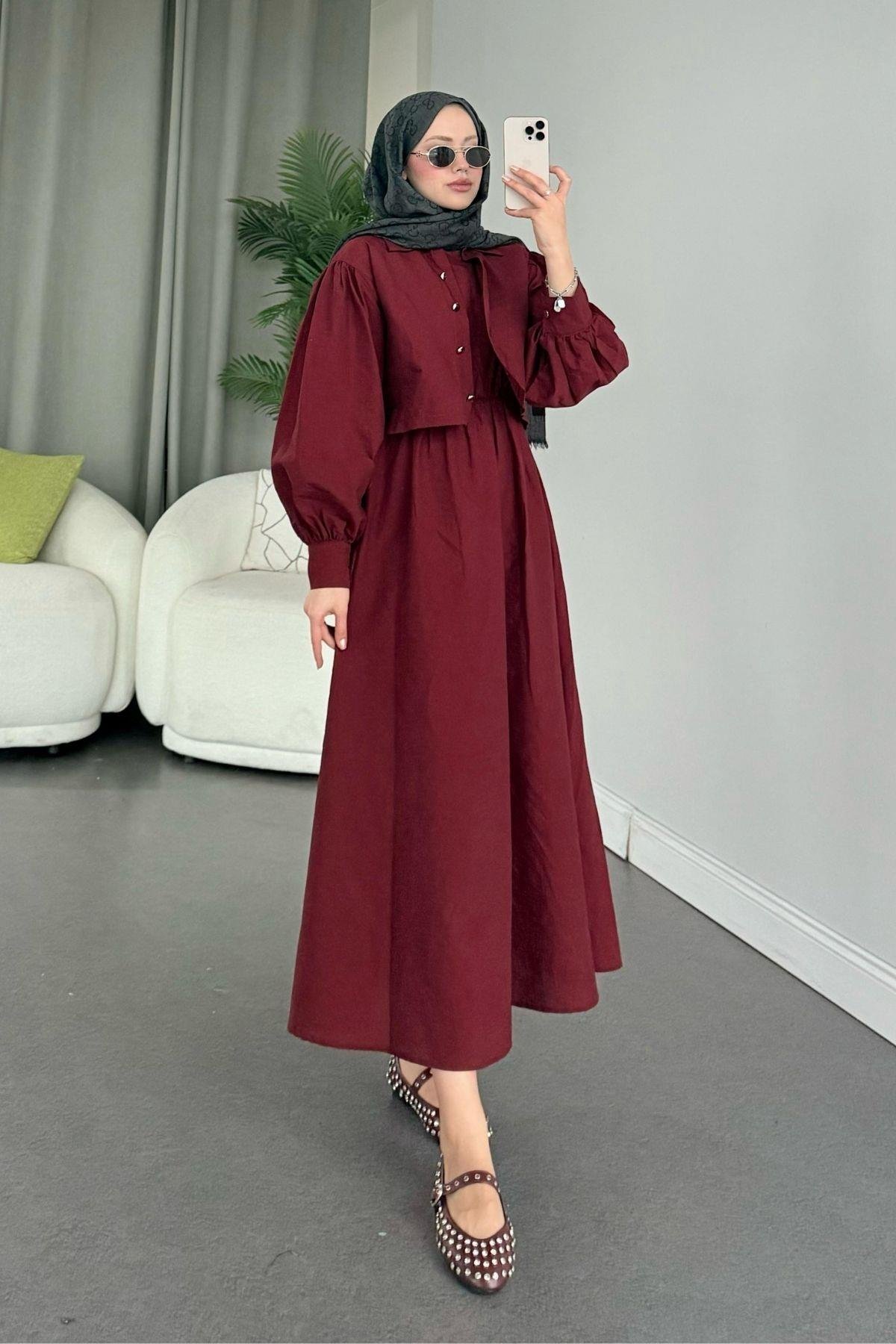 Çiçek Elbise Bordo, Fiyatları 