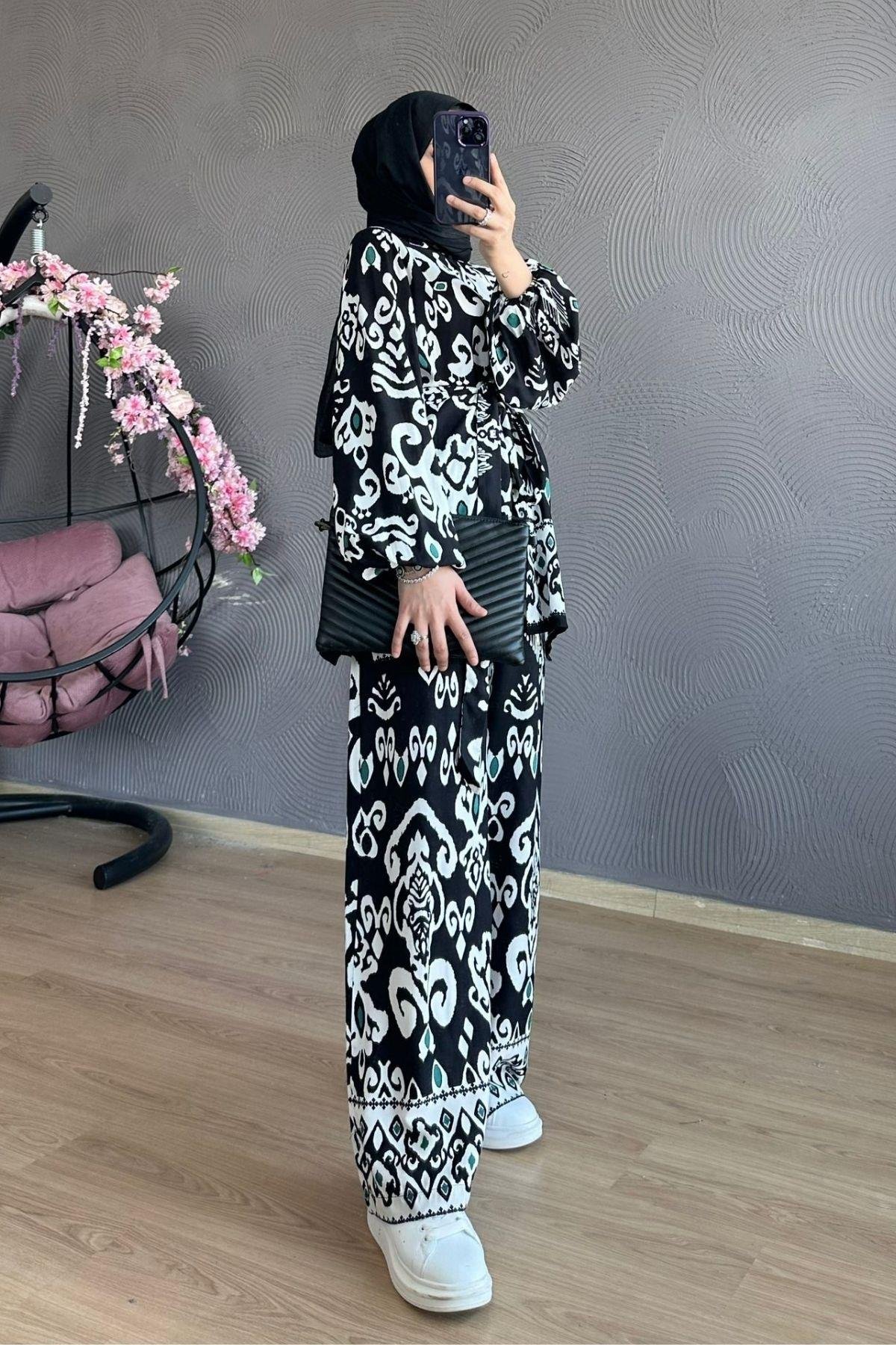 Çiçek Viskon Takım Siyah, Fiyatları 