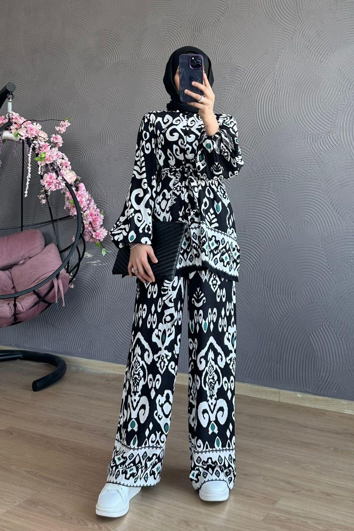 Çiçek Viskon Takım Siyah, Fiyatları 