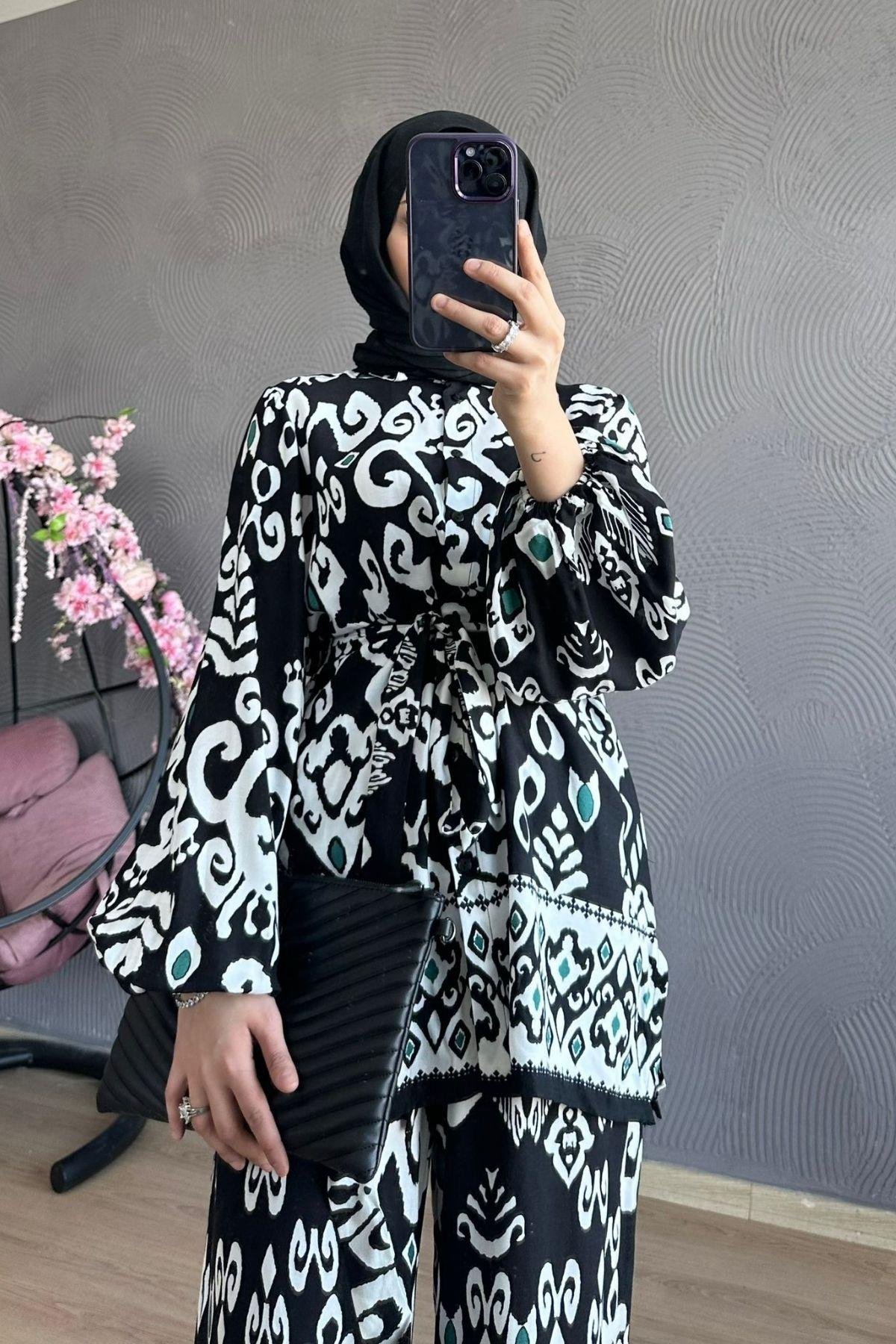 Çiçek Viskon Takım Siyah, Fiyatları 