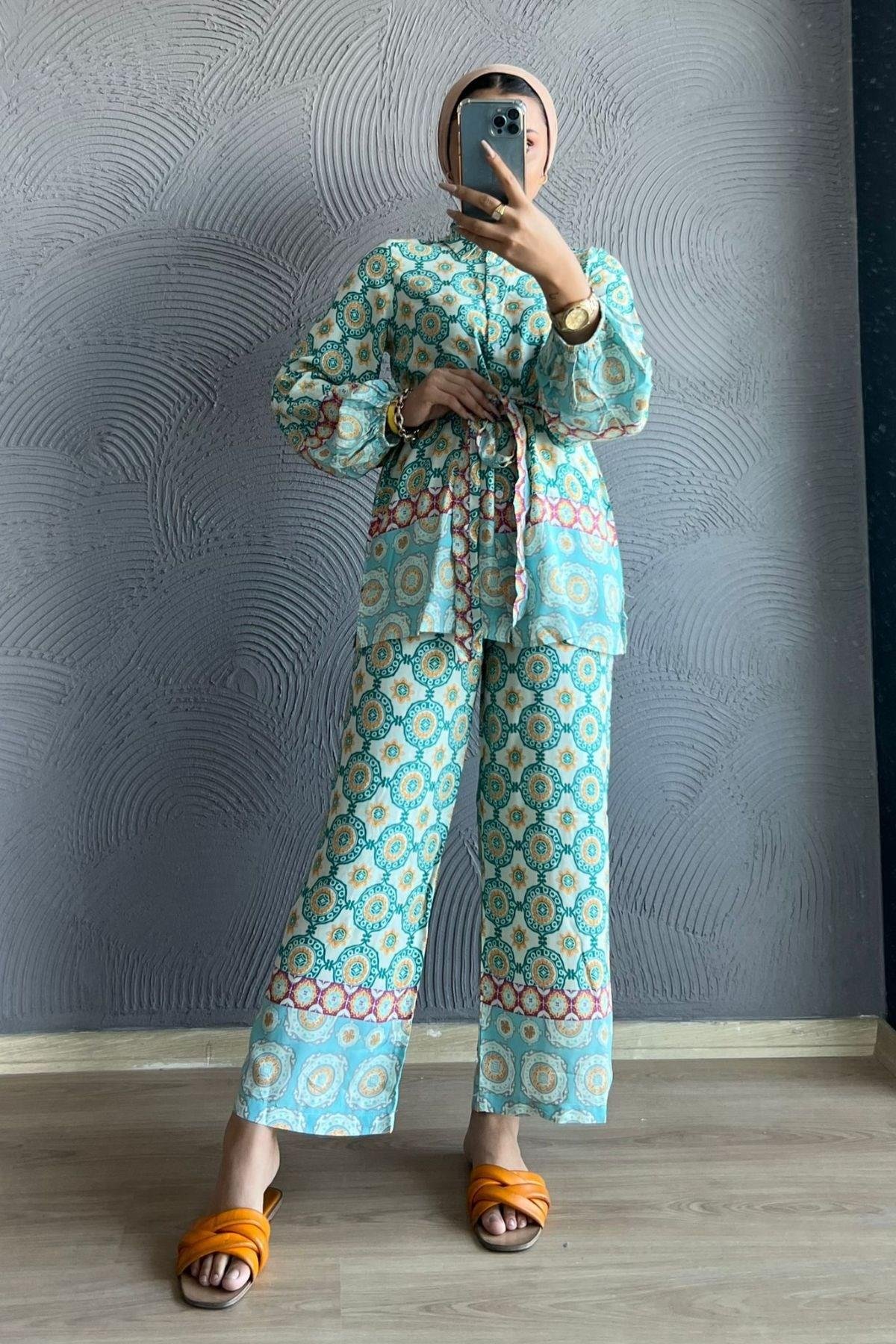 Çini Desen Viskon Takım-MİNT, Fiyatları Anna Takım-SİYAH – Haza Moda | Tesettür Giyim