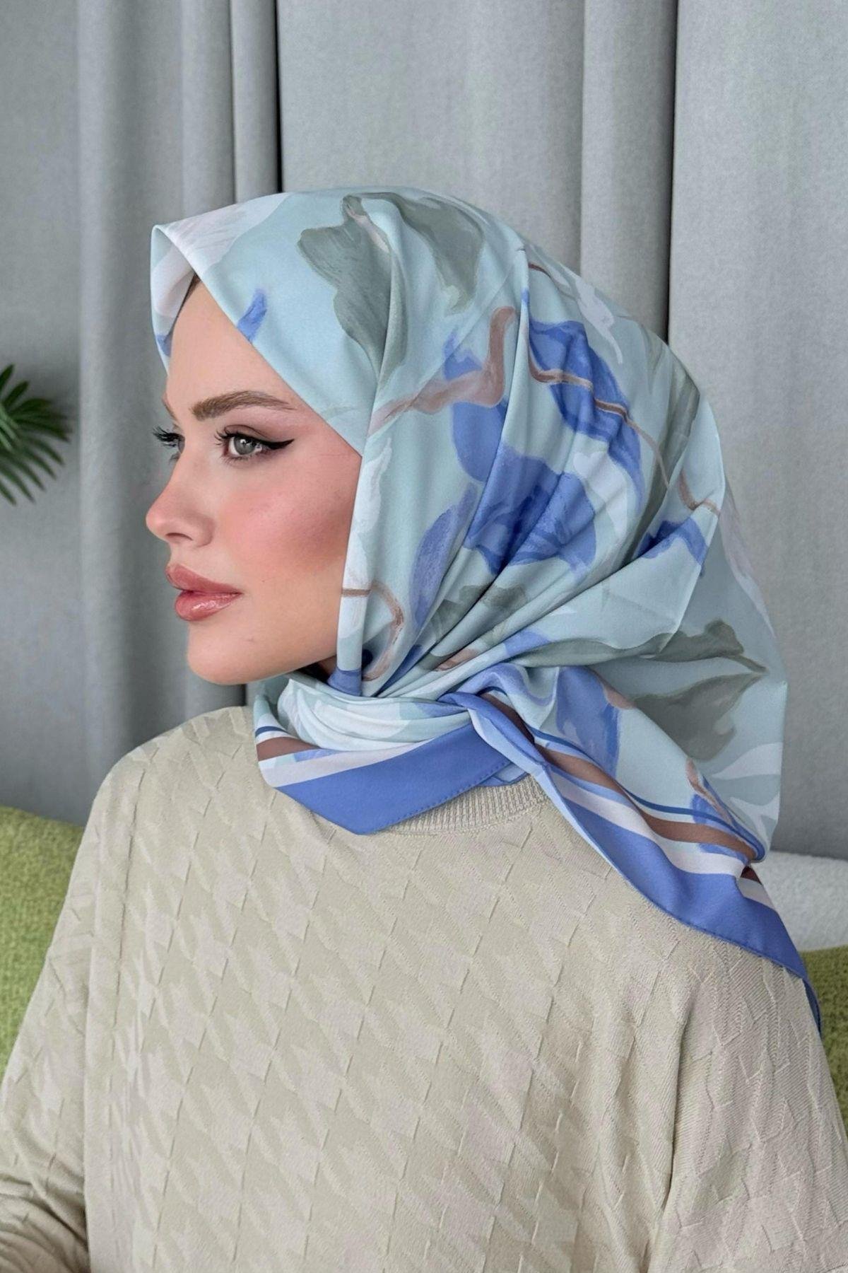 Çisem Dijital Desenli Eşarp Bebe Mavi, Fiyatları Çisem Dijital Desenli Eşarp Bebe Mavi - Haza Moda 