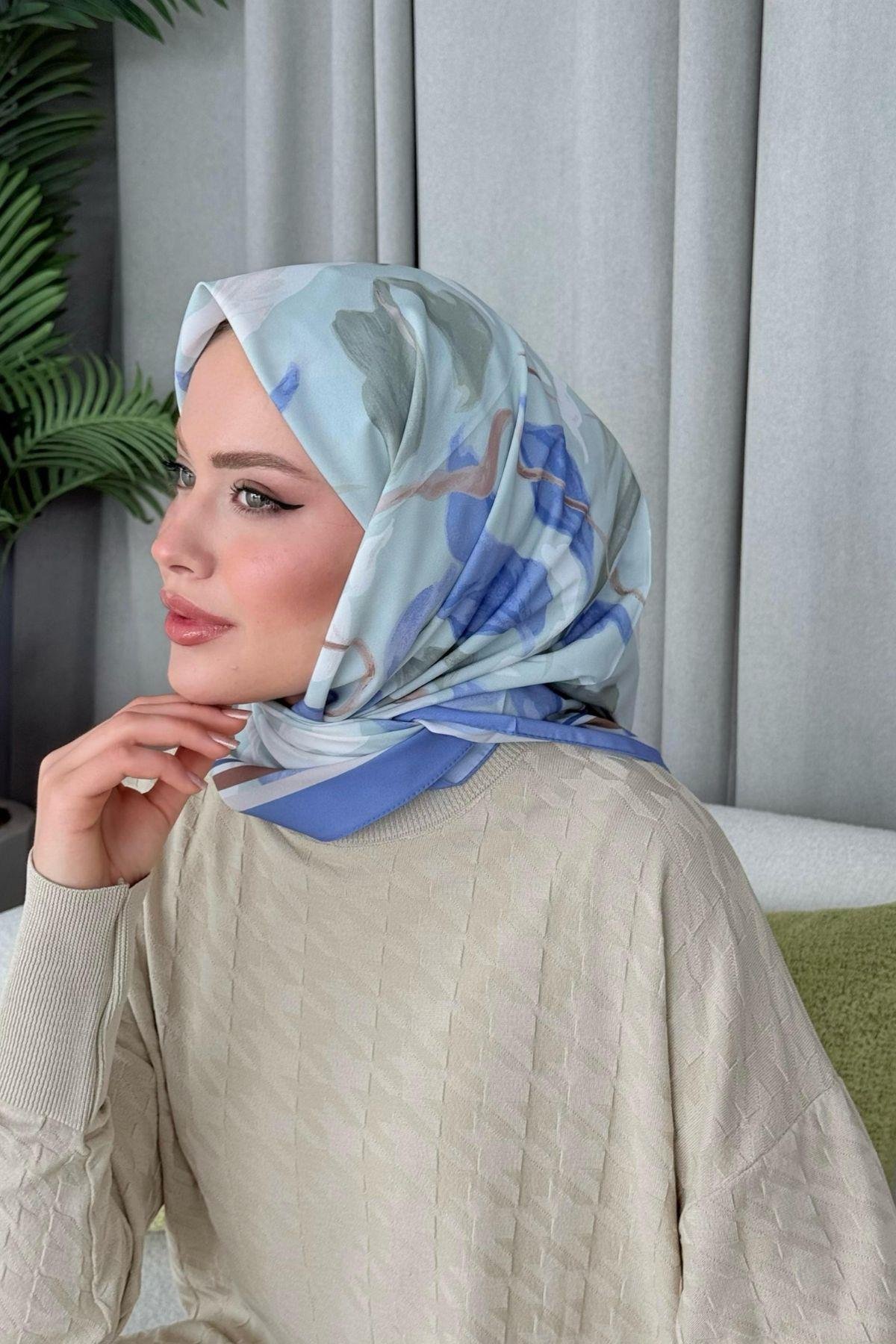 Çisem Dijital Desenli Eşarp Bebe Mavi, Fiyatları Çisem Dijital Desenli Eşarp Bebe Mavi - Haza Moda 