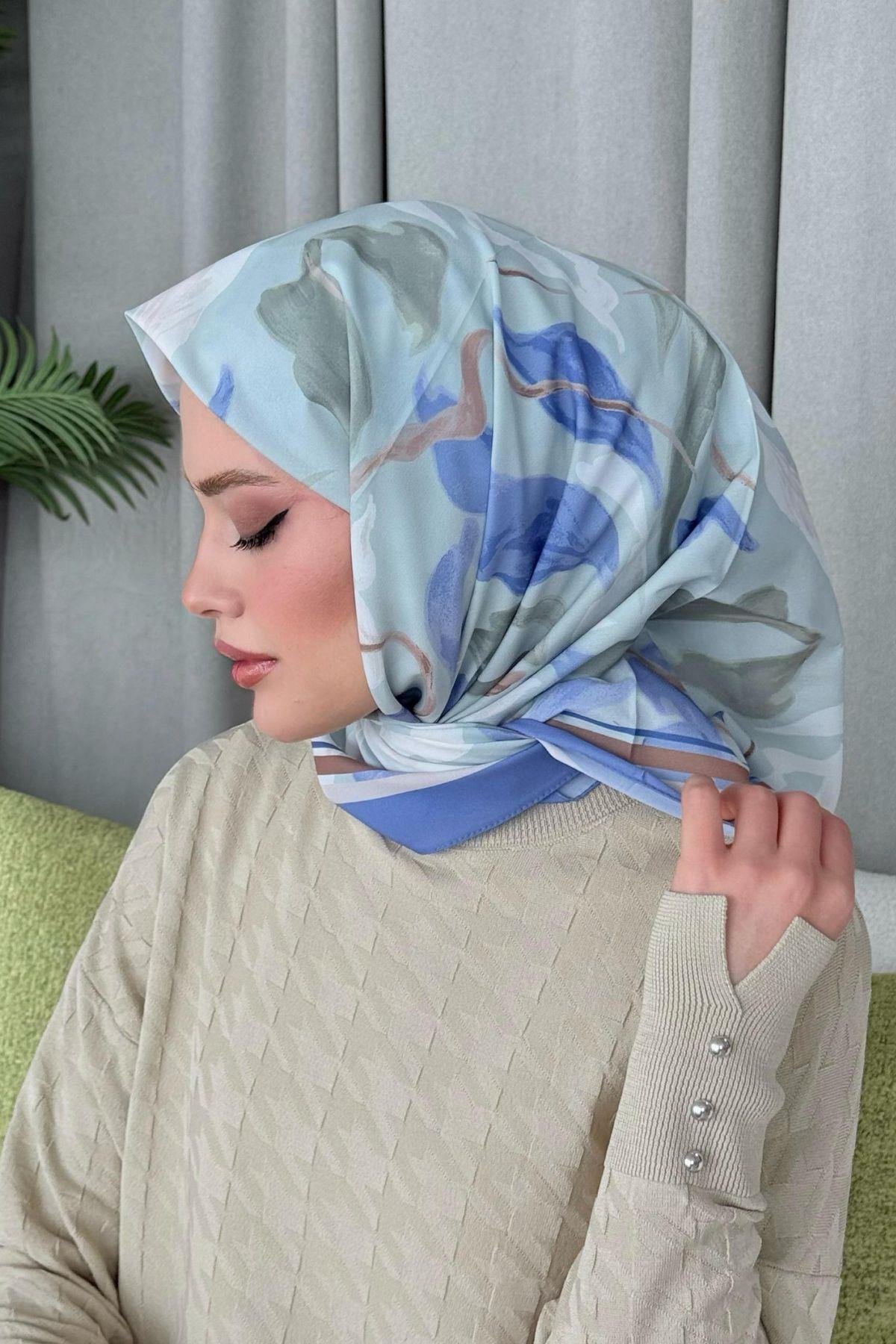 Çisem Dijital Desenli Eşarp Bebe Mavi, Fiyatları Çisem Dijital Desenli Eşarp Bebe Mavi - Haza Moda 