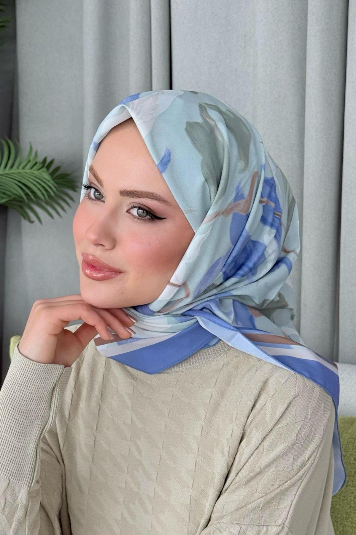 Çisem Dijital Desenli Eşarp Bebe Mavi, Fiyatları Çisem Dijital Desenli Eşarp Bebe Mavi - Haza Moda 