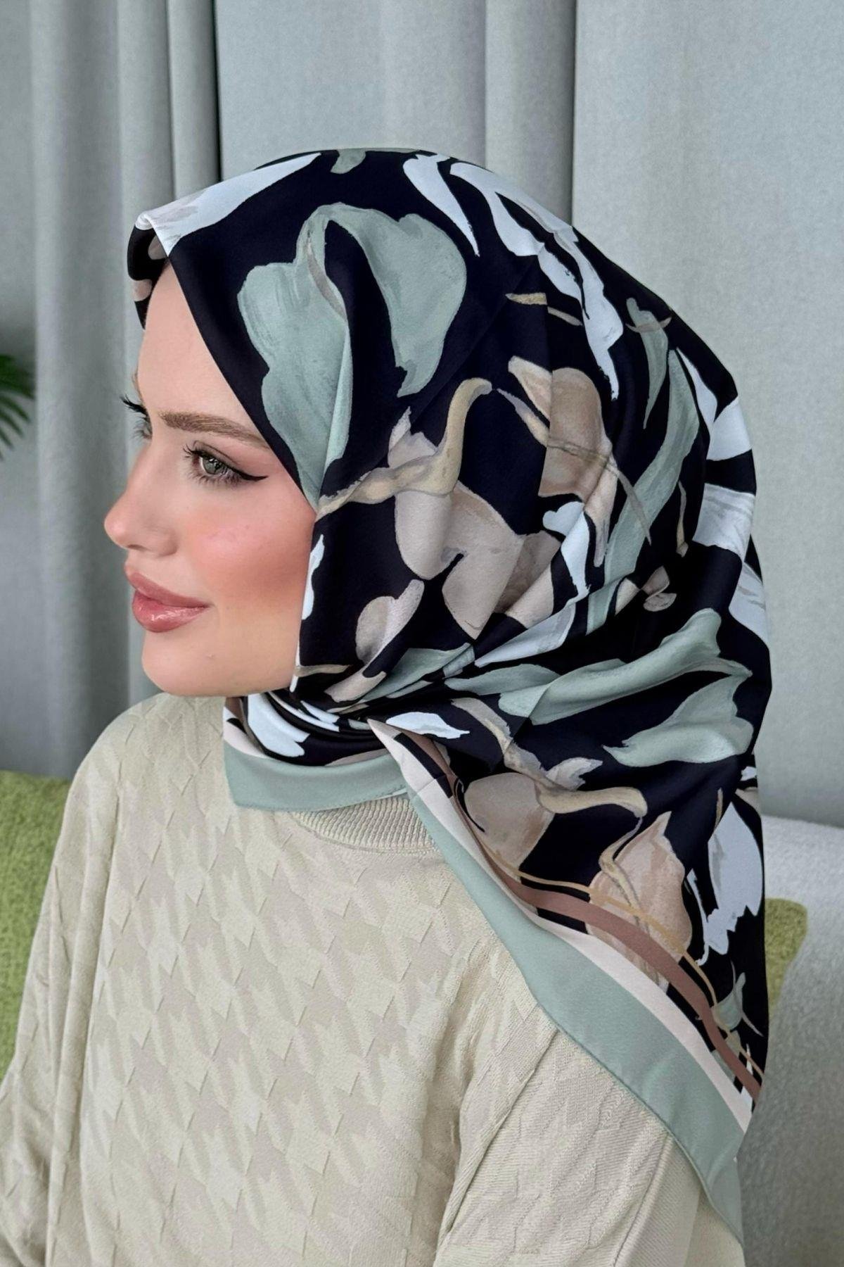 Çisem Dijital Desenli Eşarp Siyah, Fiyatları Çisem Dijital Desenli Eşarp Siyah - Haza Moda 