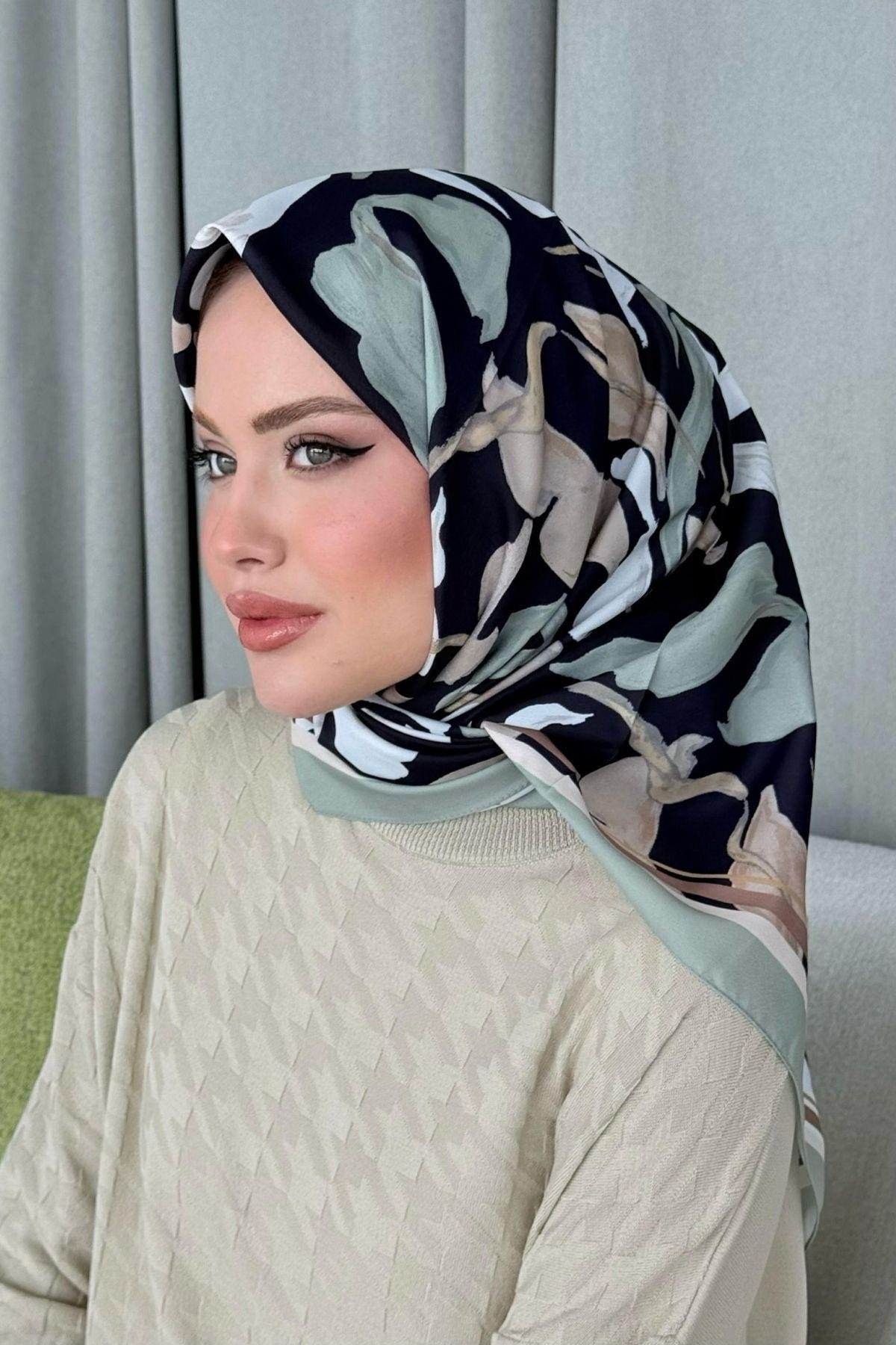 Çisem Dijital Desenli Eşarp Siyah, Fiyatları Çisem Dijital Desenli Eşarp Siyah - Haza Moda 