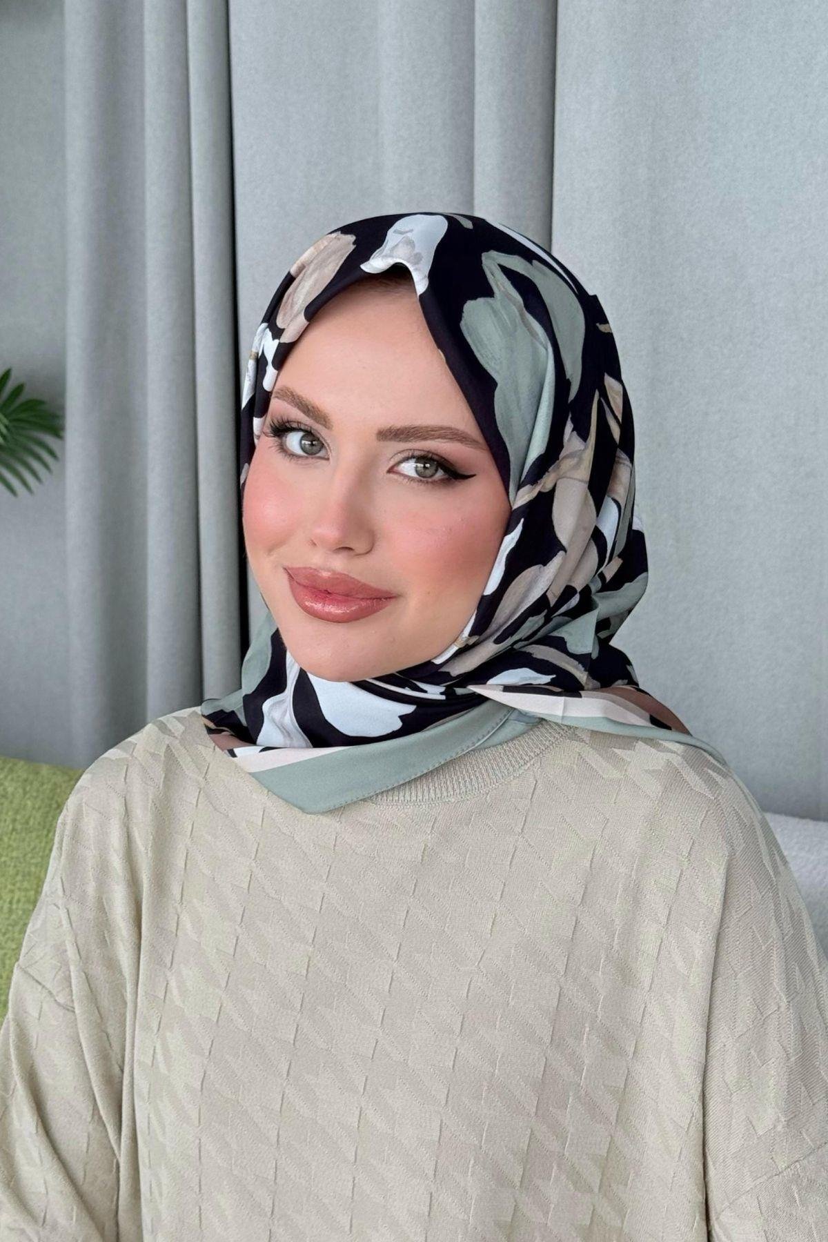 Çisem Dijital Desenli Eşarp Siyah, Fiyatları Çisem Dijital Desenli Eşarp Siyah - Haza Moda 