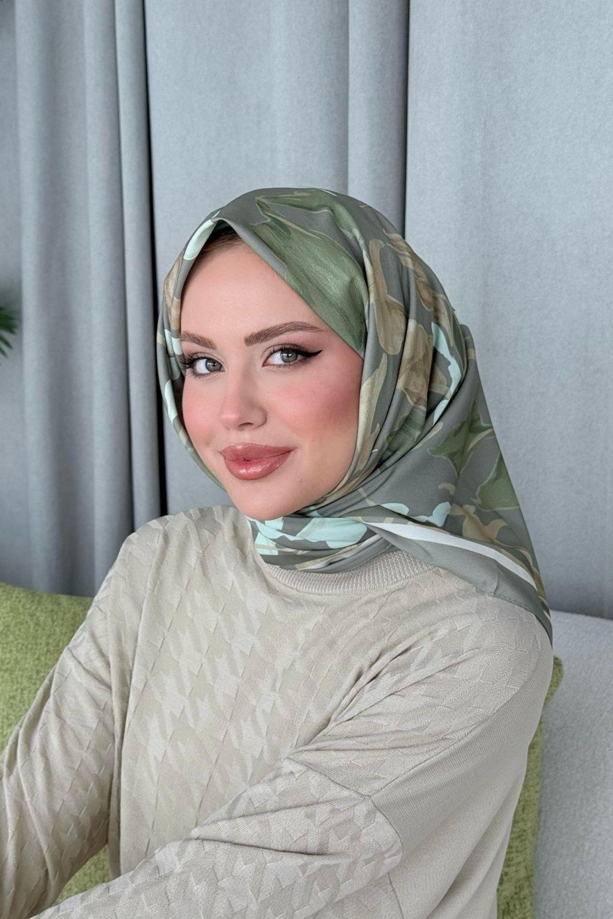Çisem Dijital Desenli Eşarp Yeşil, Fiyatları Çisem Dijital Desenli Eşarp Yeşil- Haza Moda 