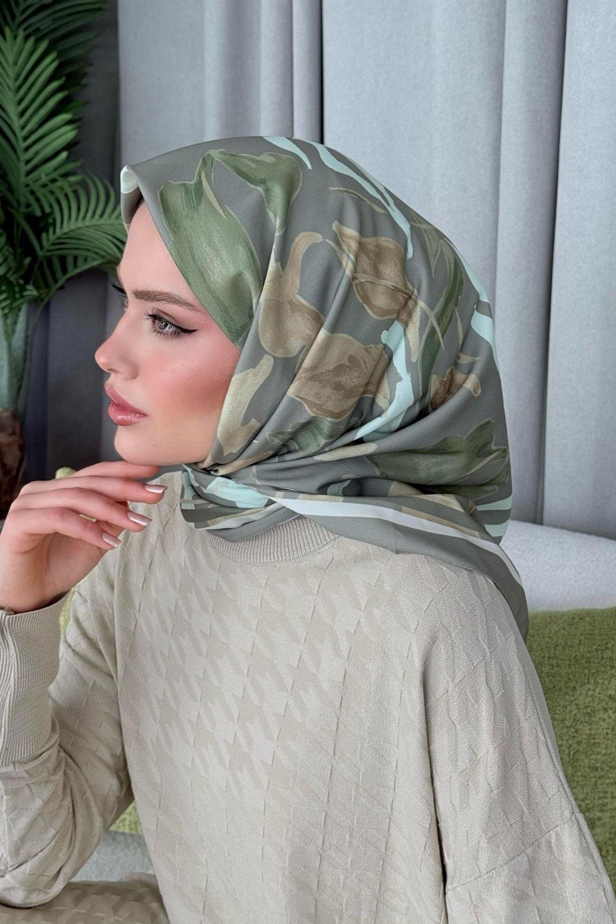 Çisem Dijital Desenli Eşarp Yeşil, Fiyatları Çisem Dijital Desenli Eşarp Yeşil- Haza Moda 